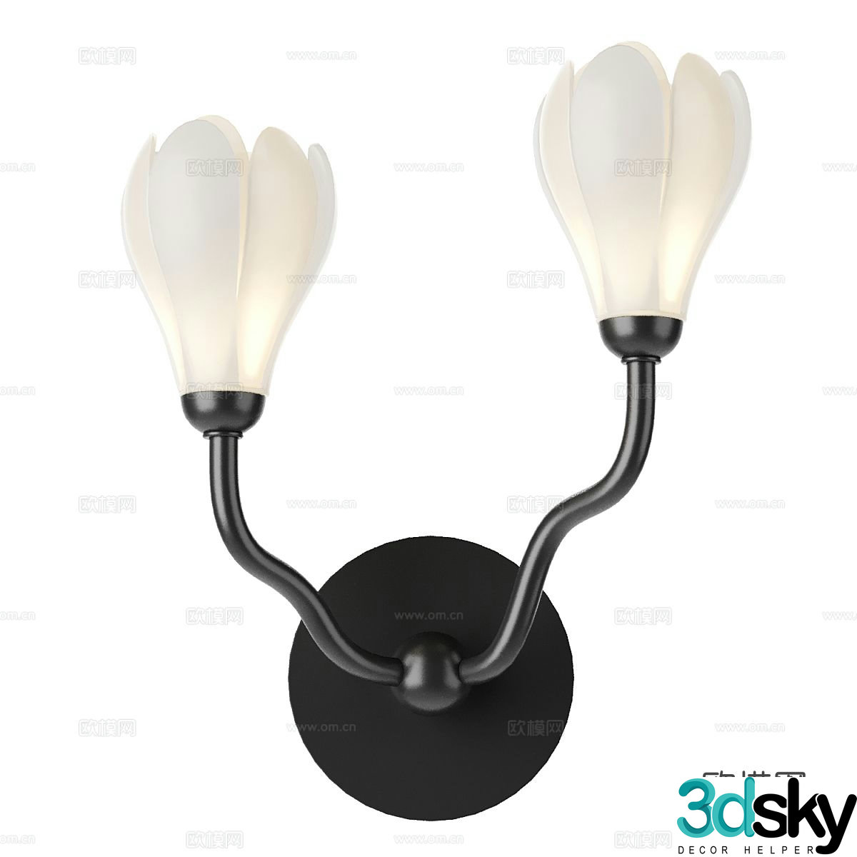Modern petal wall lamp 3d model