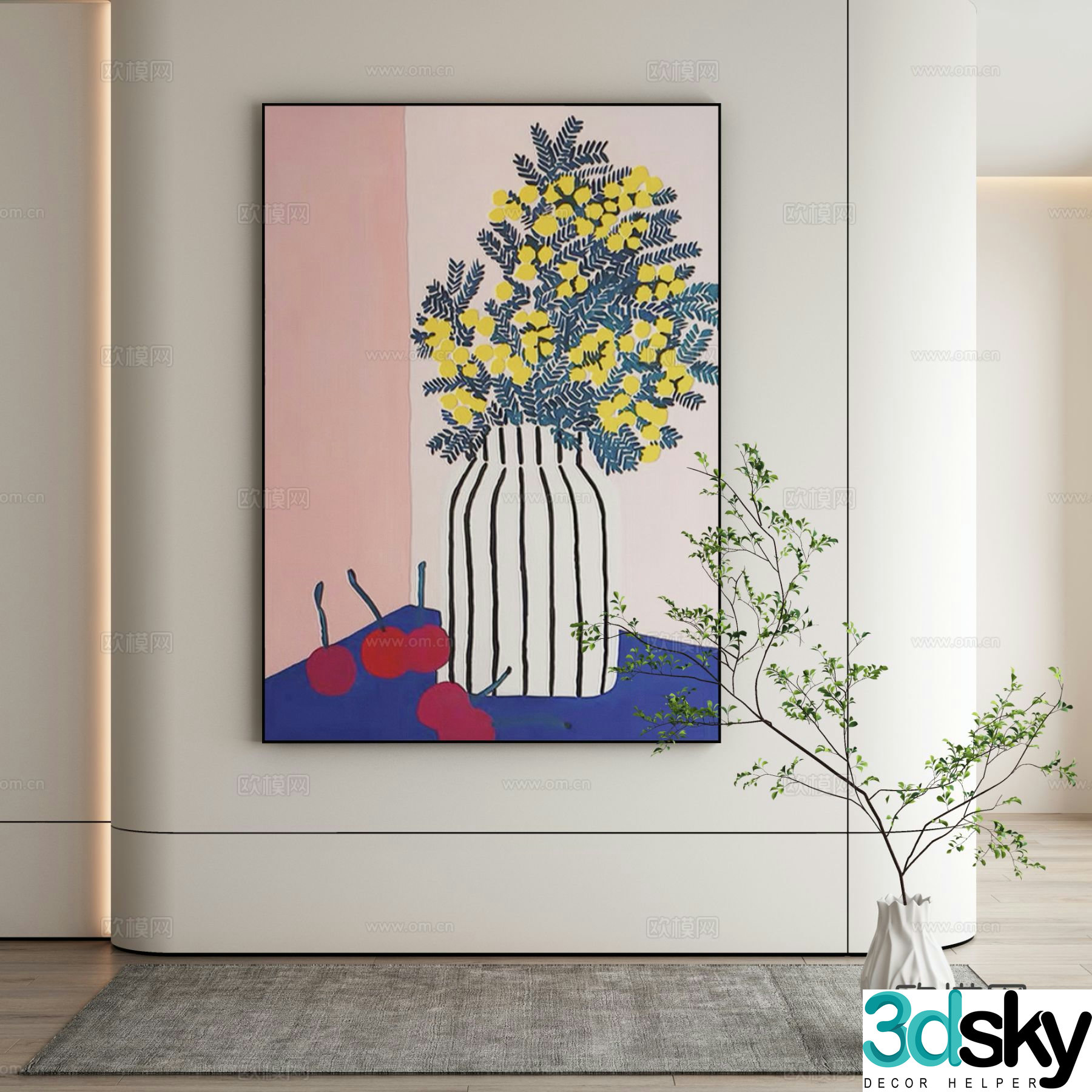 Decorative painting art painting hanging painting 3d model