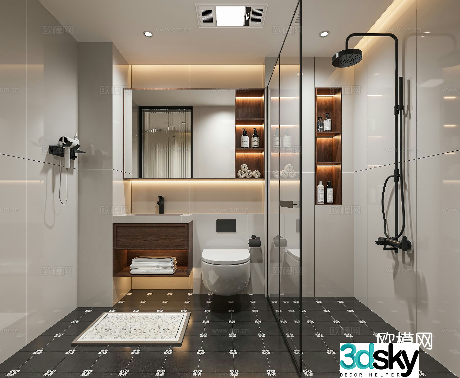 Medieval style bathroom bathroom 3d model