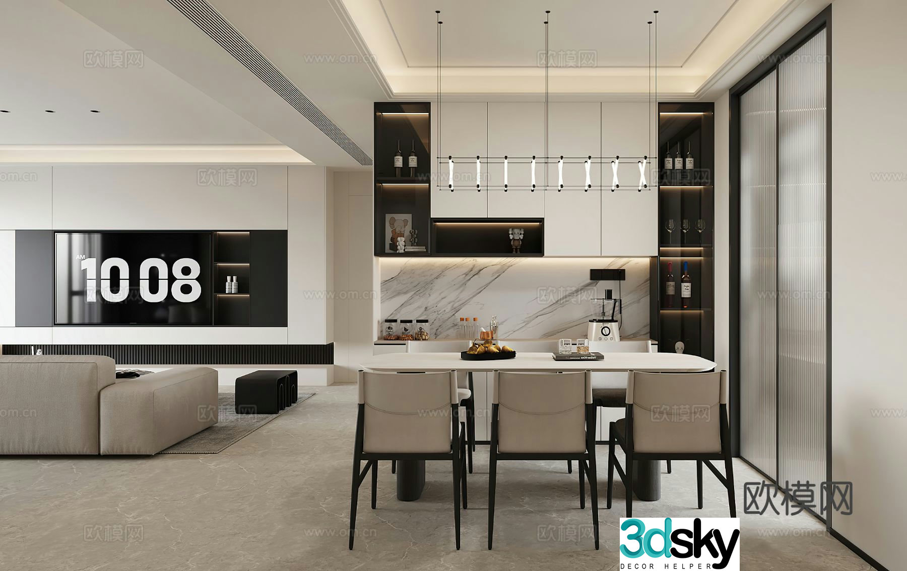 Modern restaurant G343 3d model