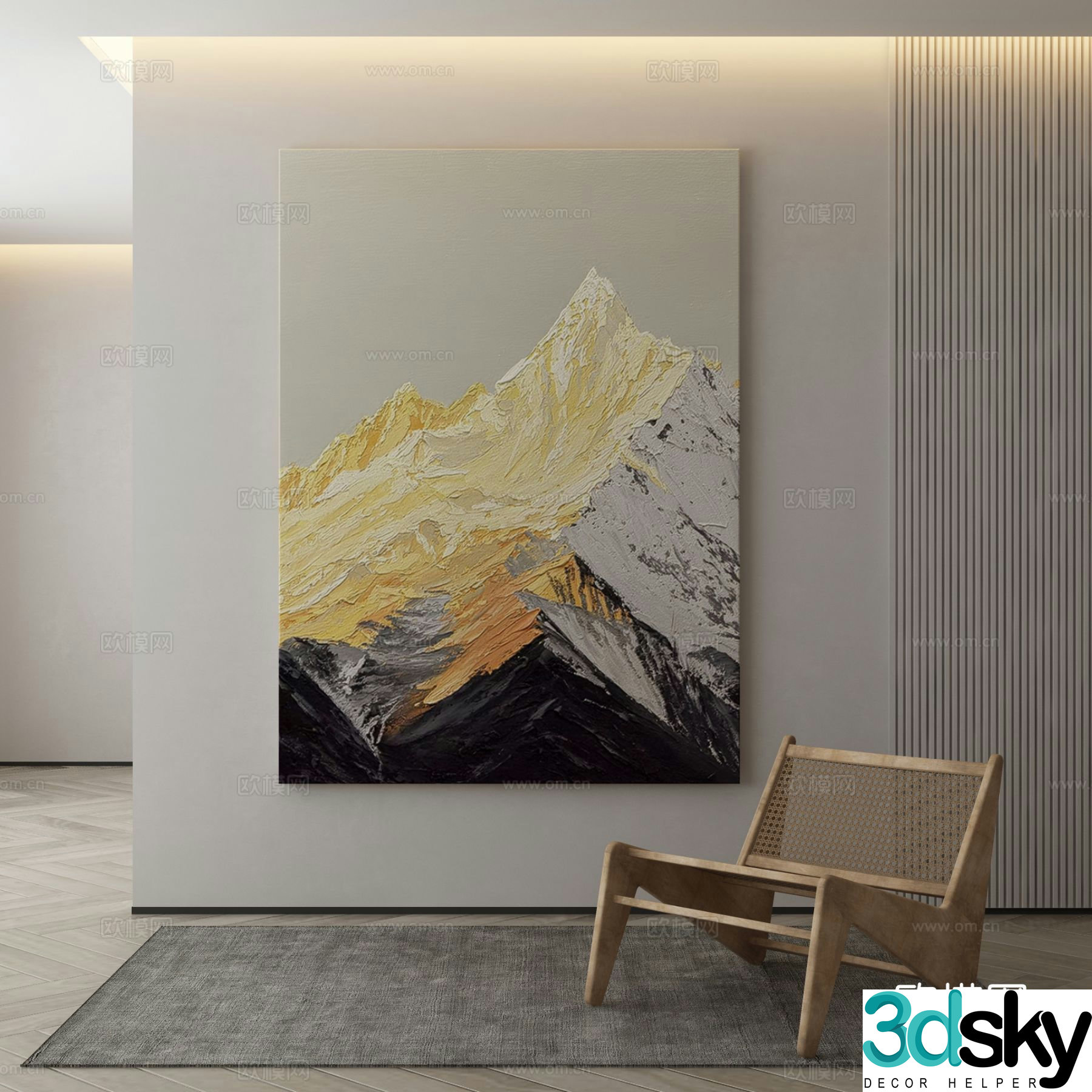 Decorative painting texture painting hanging painting 3d model