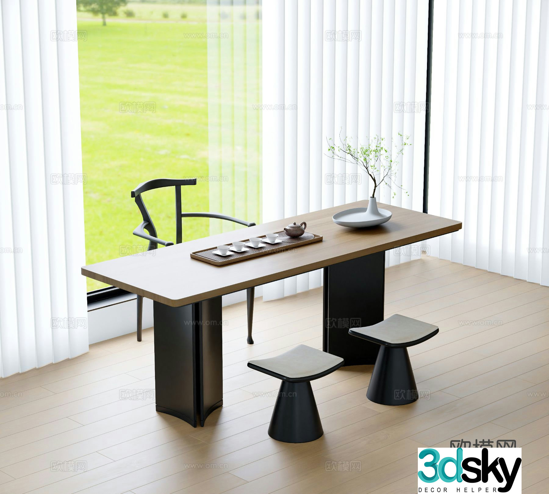 Modern tea table tea table 3d model