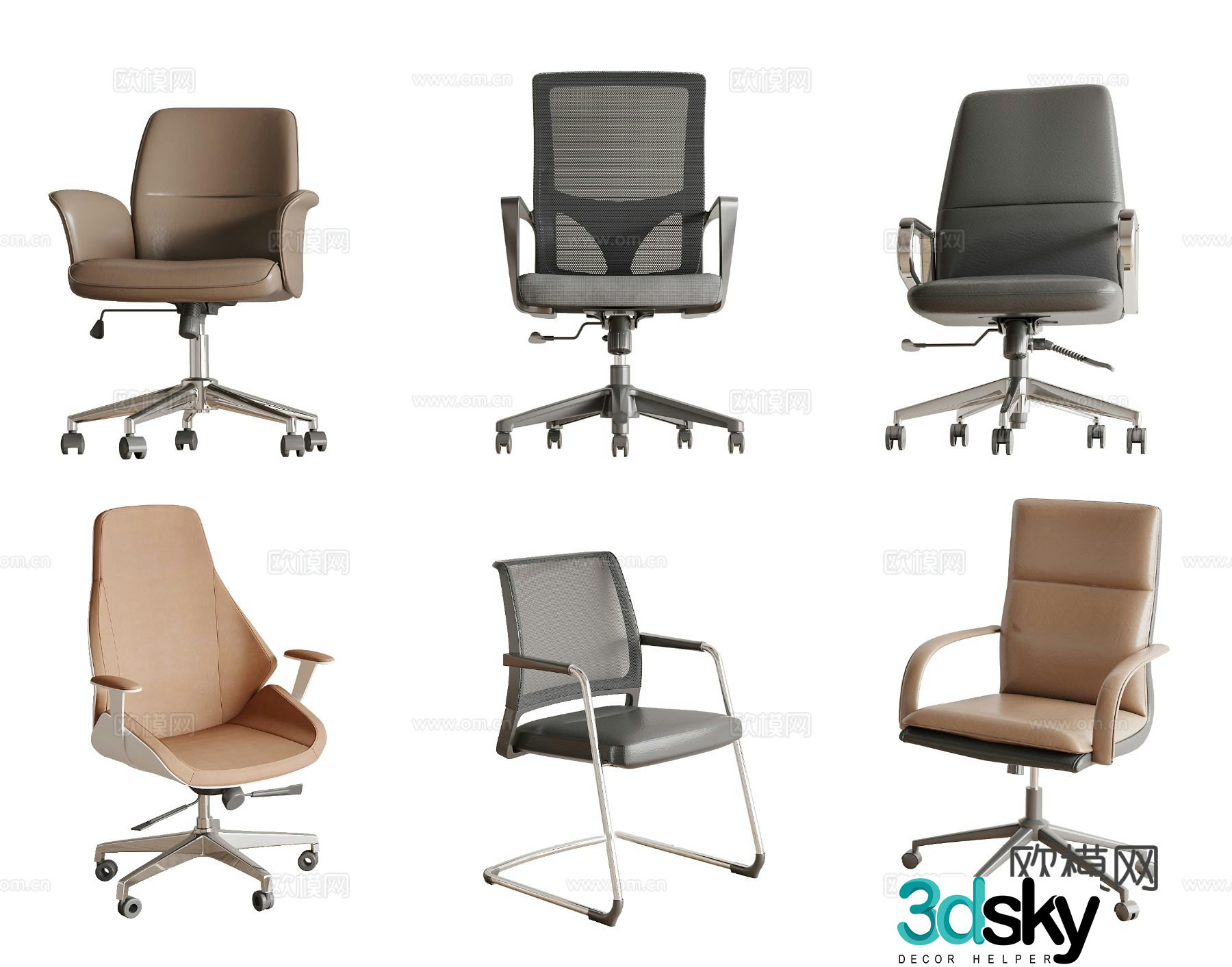 Office chair shift chair staff chair 3d model