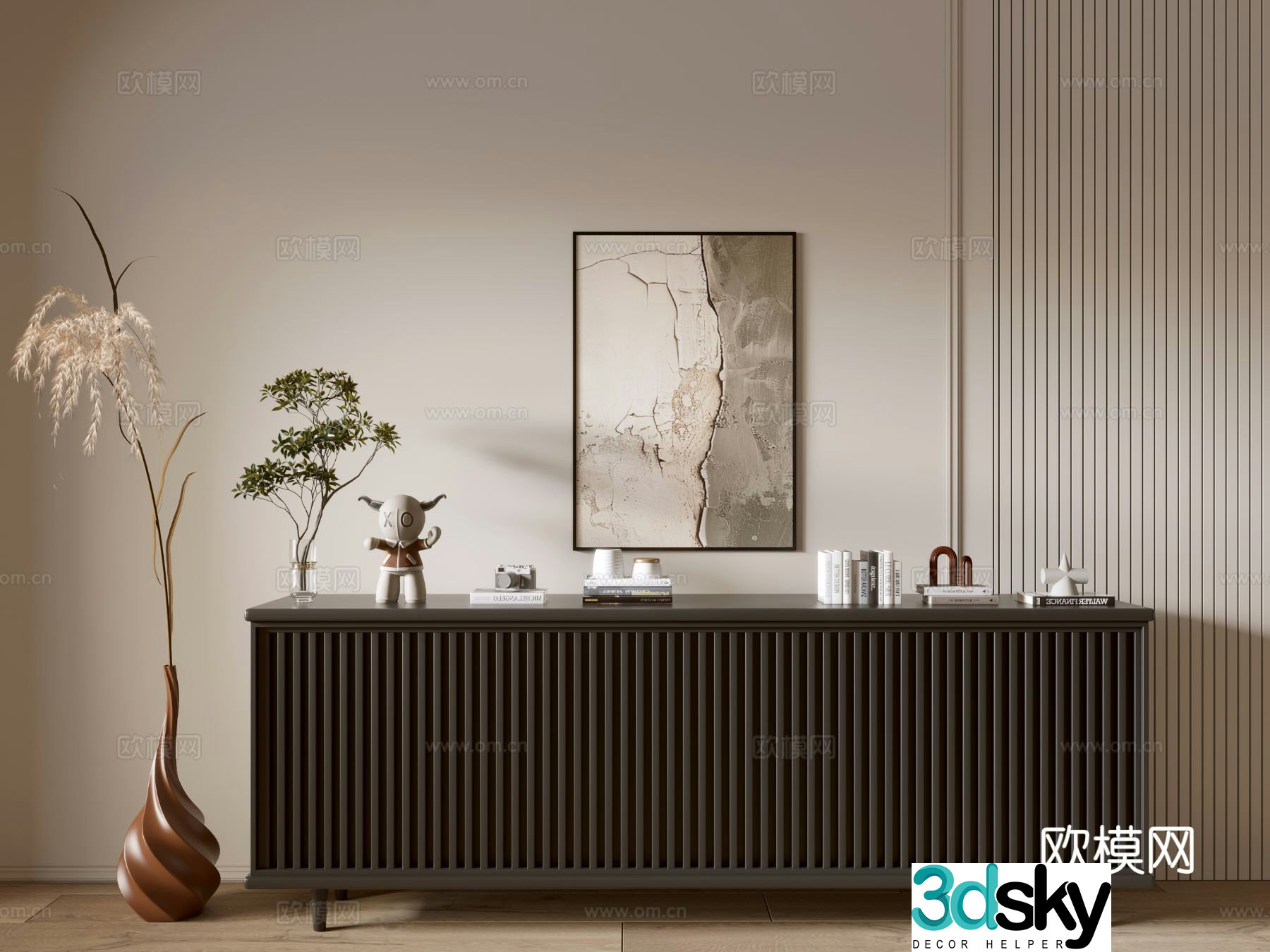 Modern entryway cabinet side cabinet 3d model