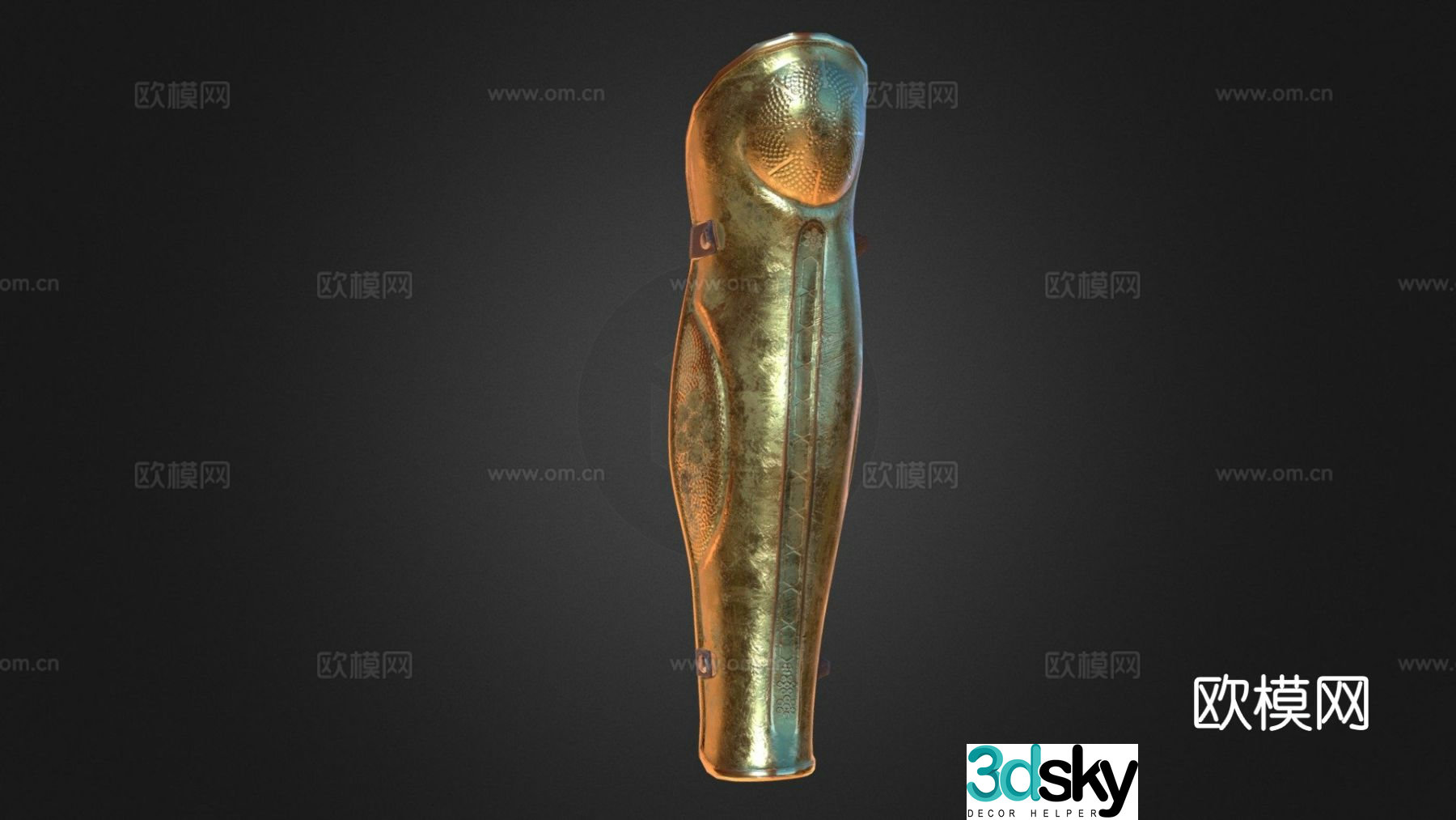 Ancient Greek warrior shin guards wearing shin guards 3D model