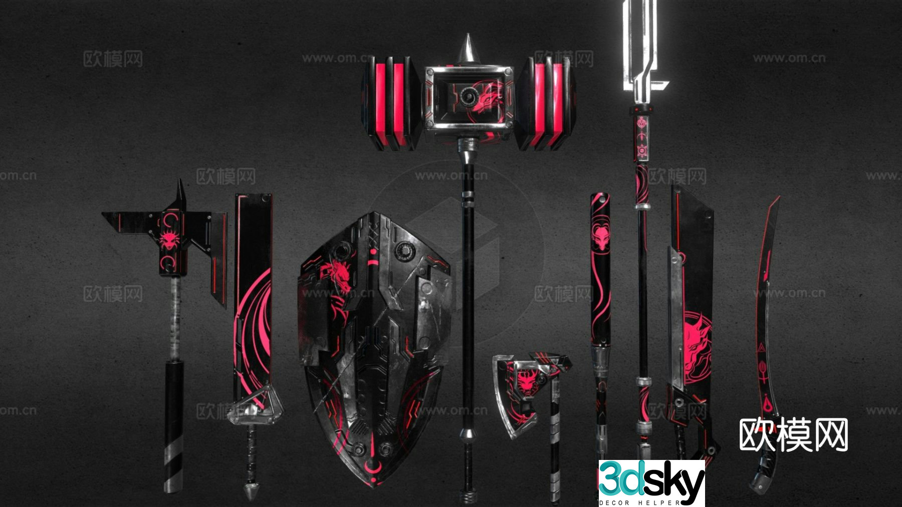 Sci-fi melee weapon pack 3d model