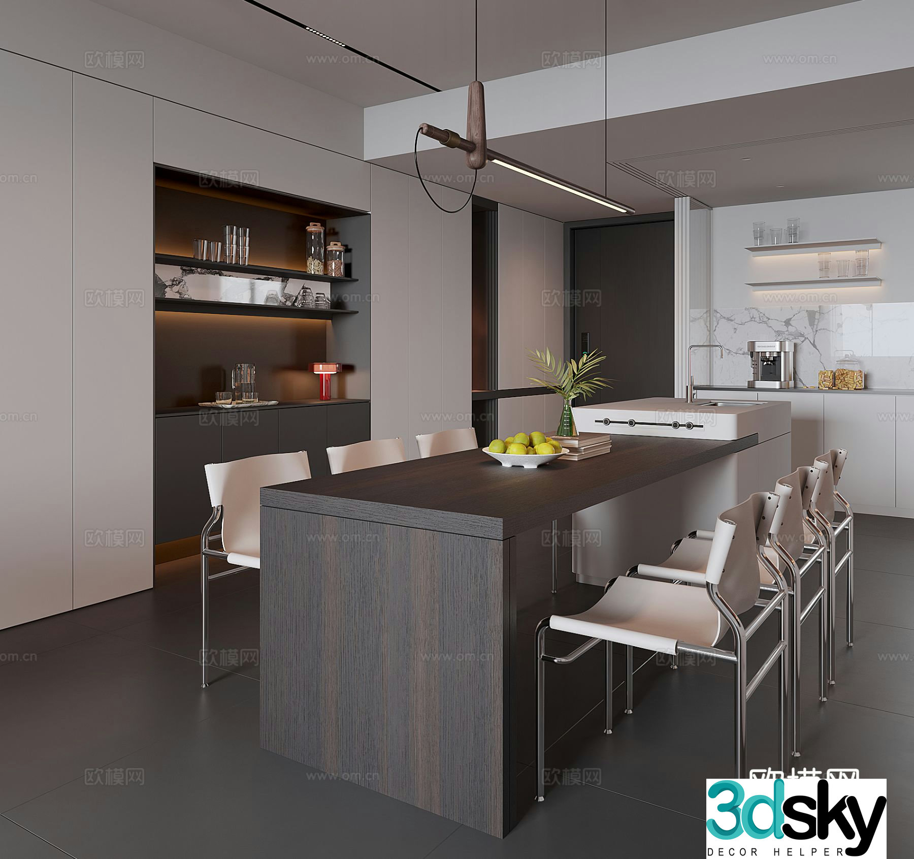Italian restaurant Zhongdao restaurant 3d model
