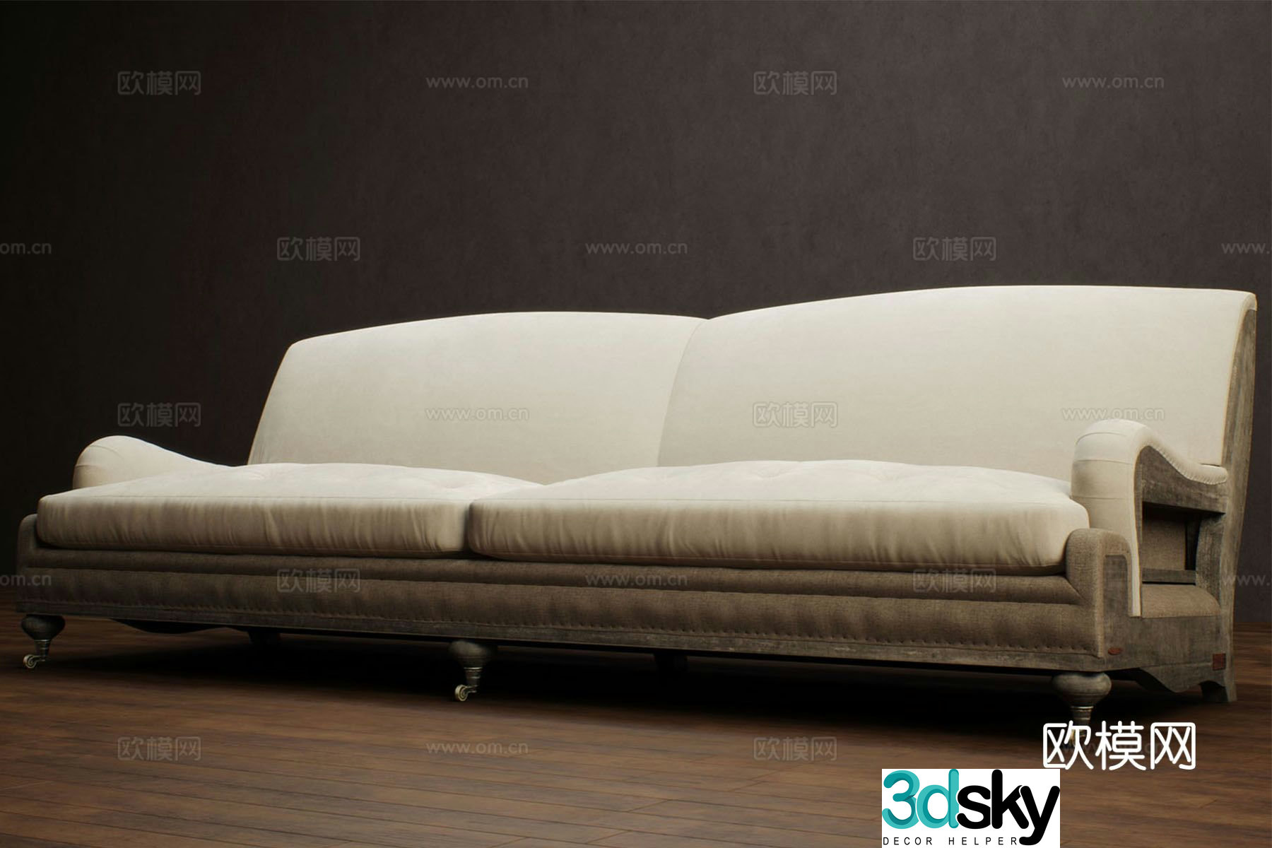Wabi-sabi style sofa double sofa 3d model