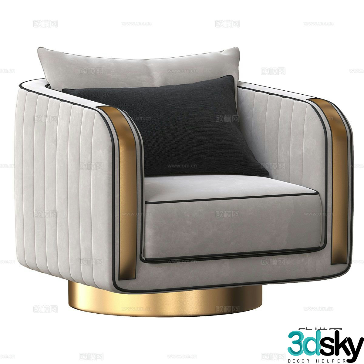 Italian single sofa 3d model