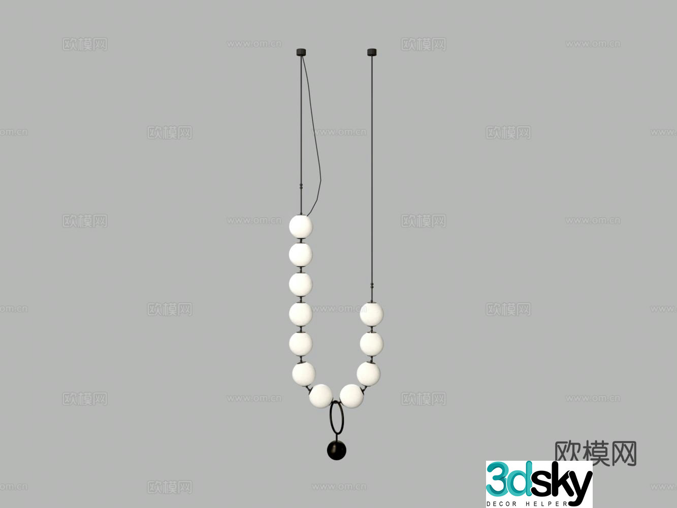 Modern beaded chandelier 3d model