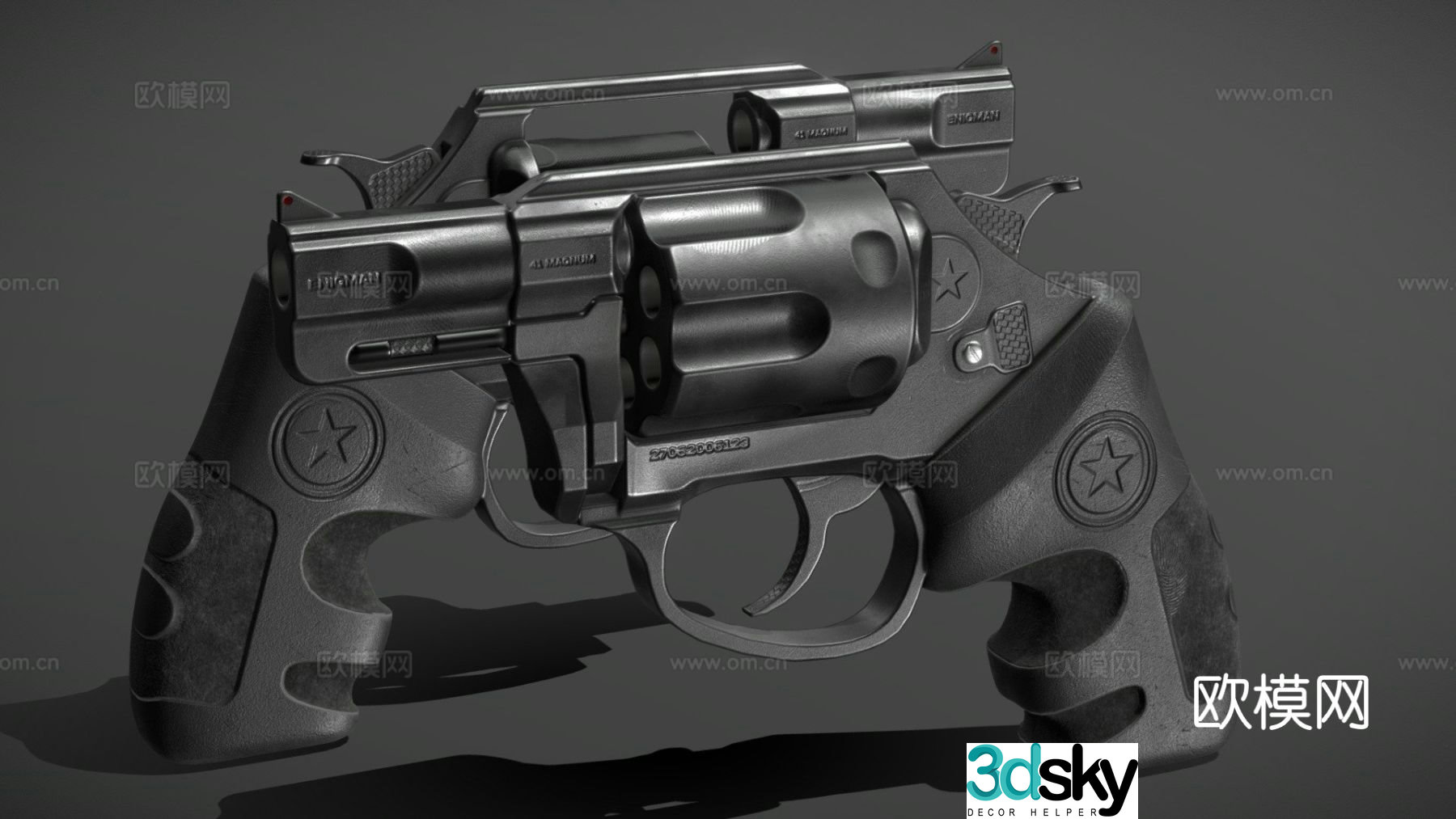 revolver 3d model