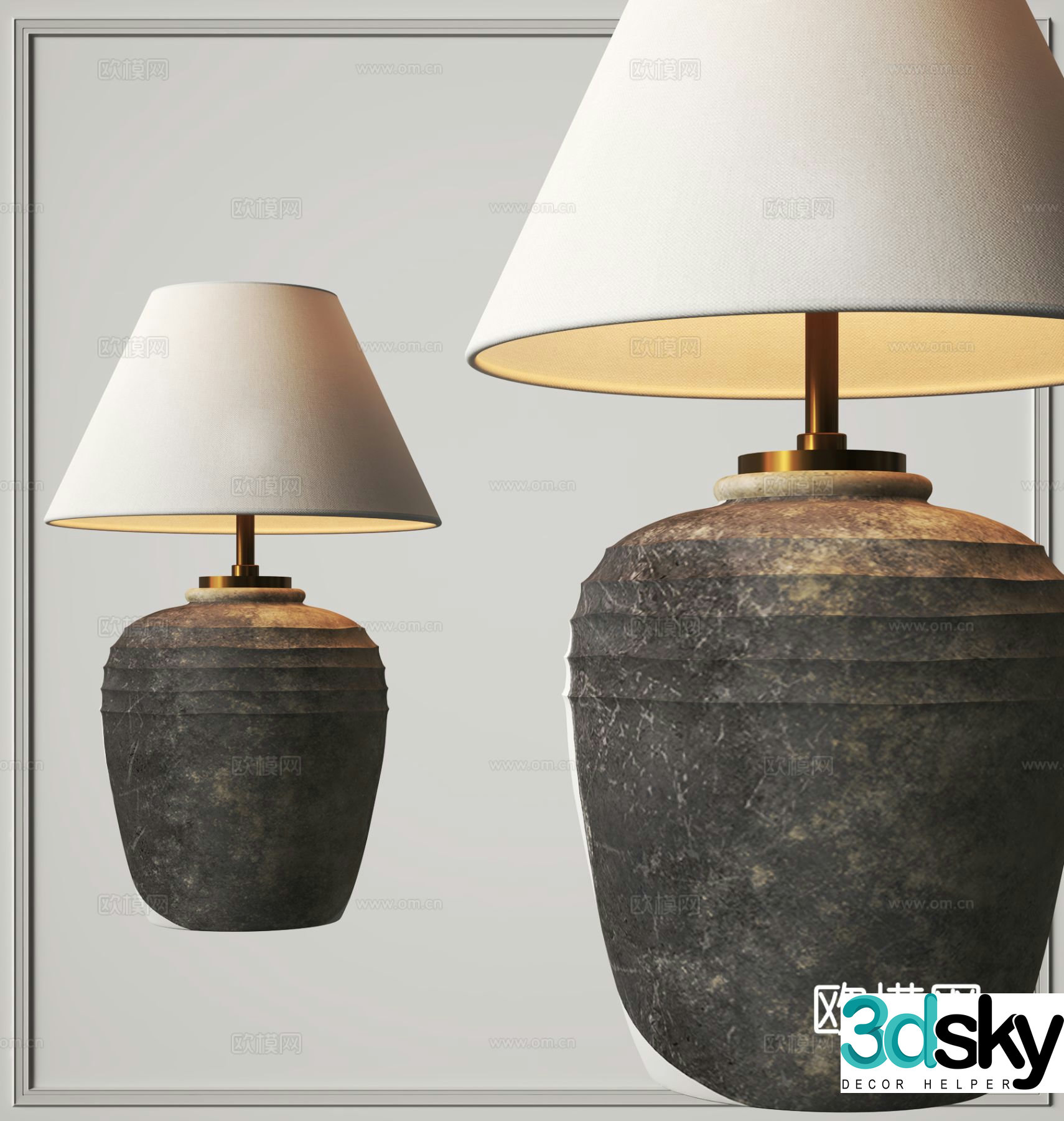 Wabi Sabi table lamp bedroom table lamp 3d model
