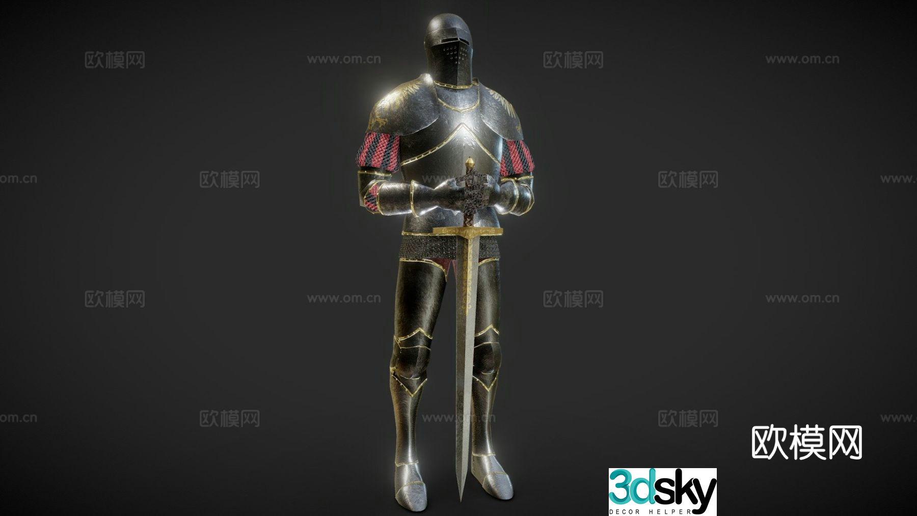 knight armor 3d model