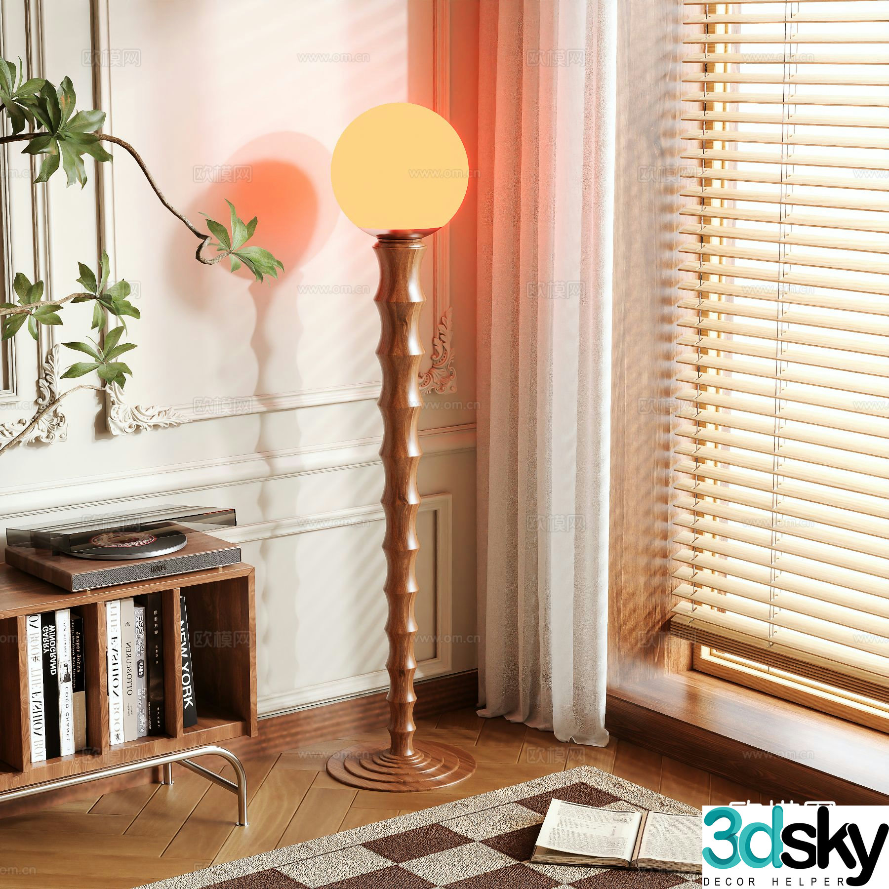 Medieval style floor lamp 3d model