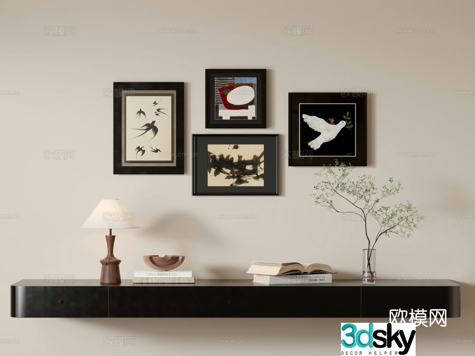Medieval style decorative painting art painting hanging painting 3D model