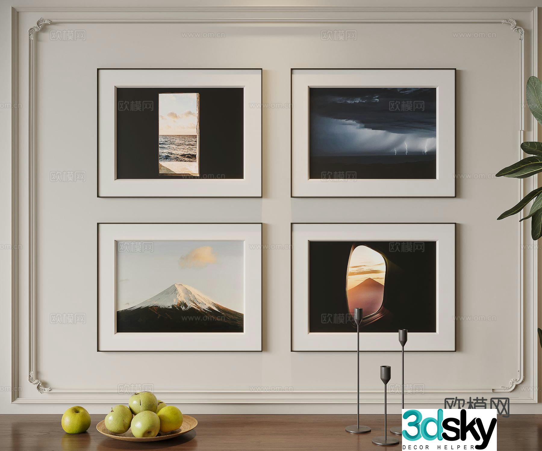 Modern oil painting landscape hanging painting decorative painting 3d model