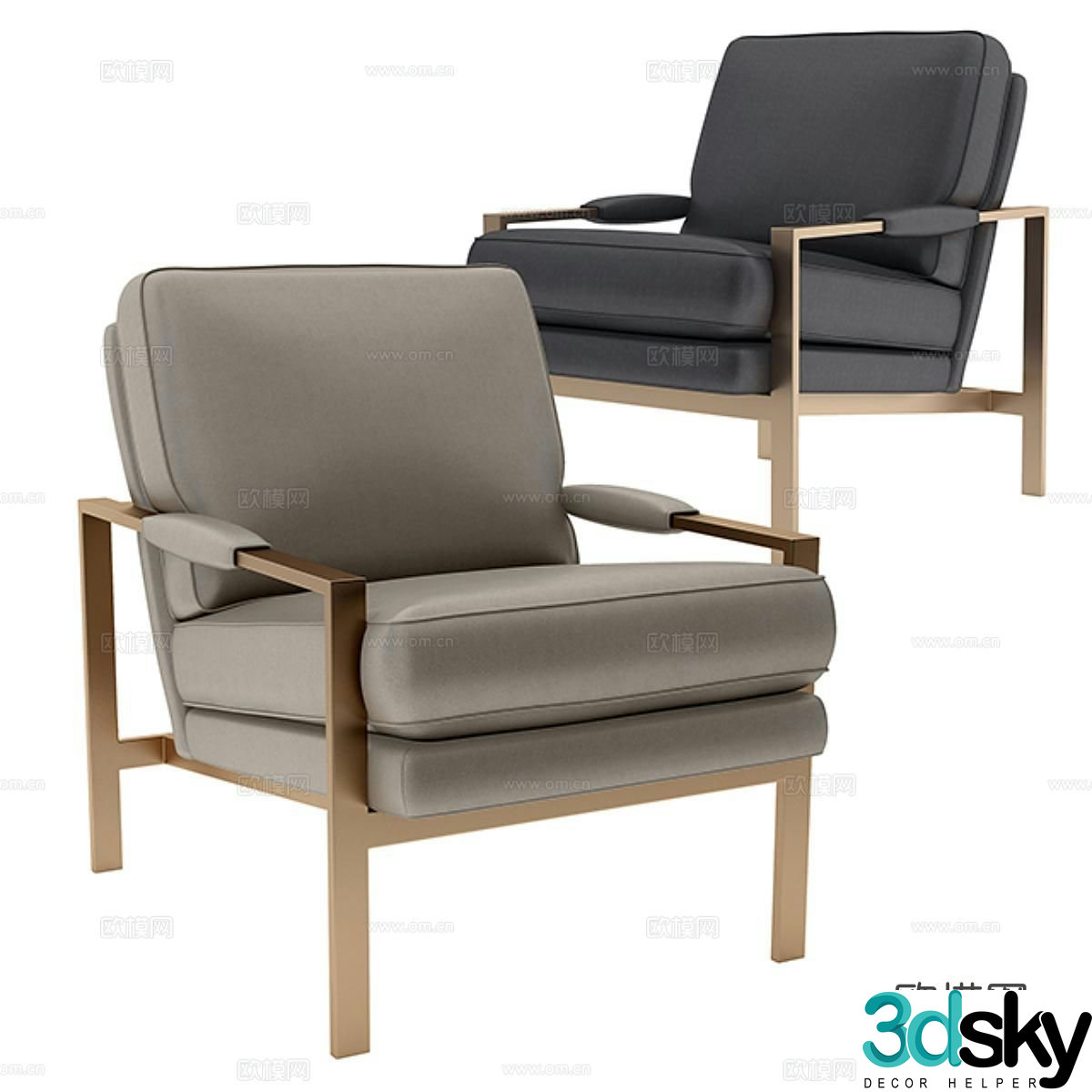 Milo Italian sofa chair leisure chair 3d model