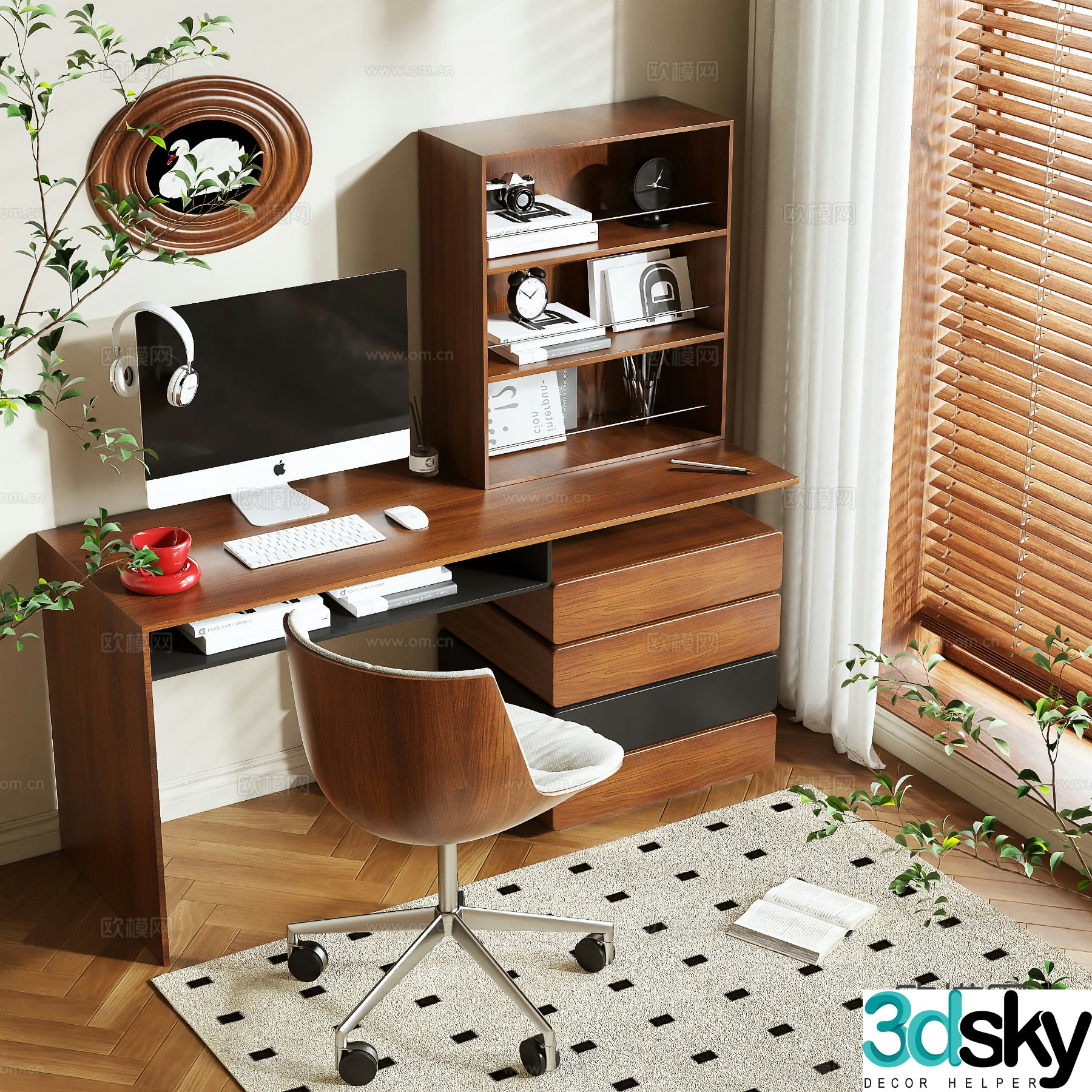 Medieval style desk desk 3d model