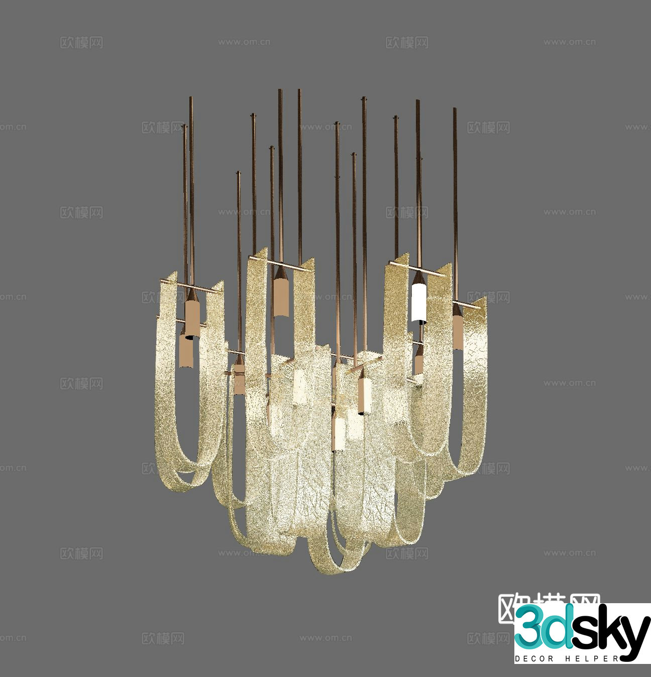 Light luxury chandelier art chandelier restaurant chandelier 3d model