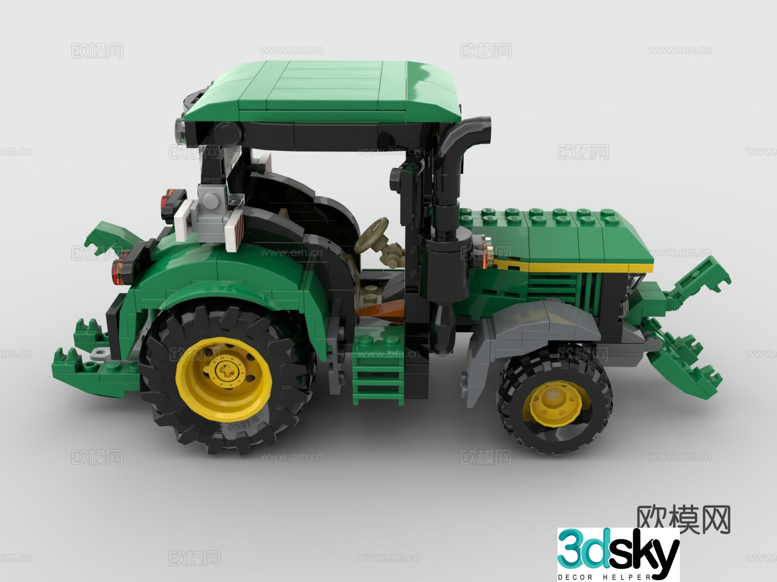 Lego LEGO toys building blocks tractor agricultural tool vehicle engineering vehicle 3d model