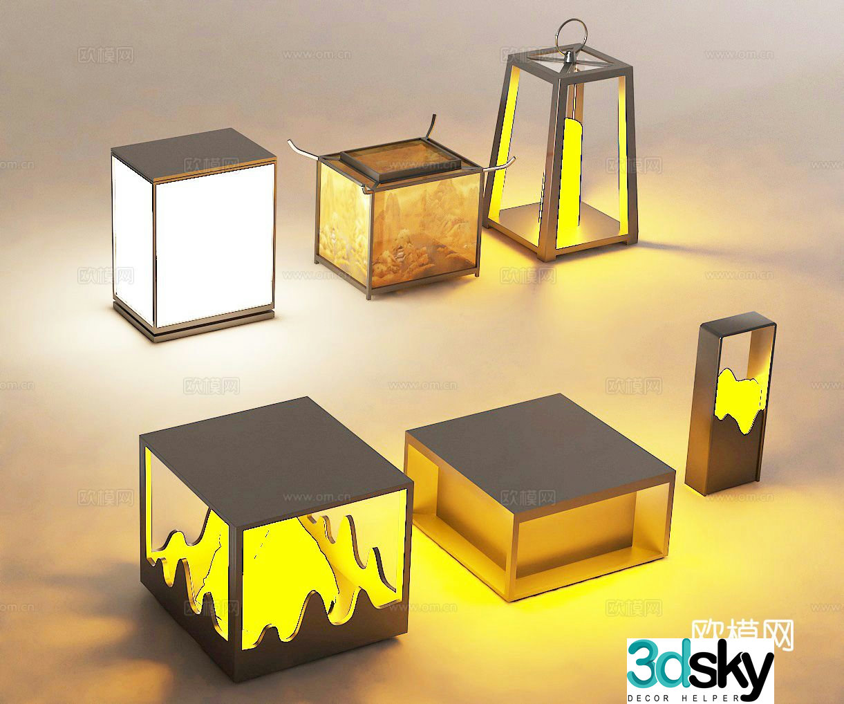 Landscape lights outdoor lights lawn lights garden lights 3d model