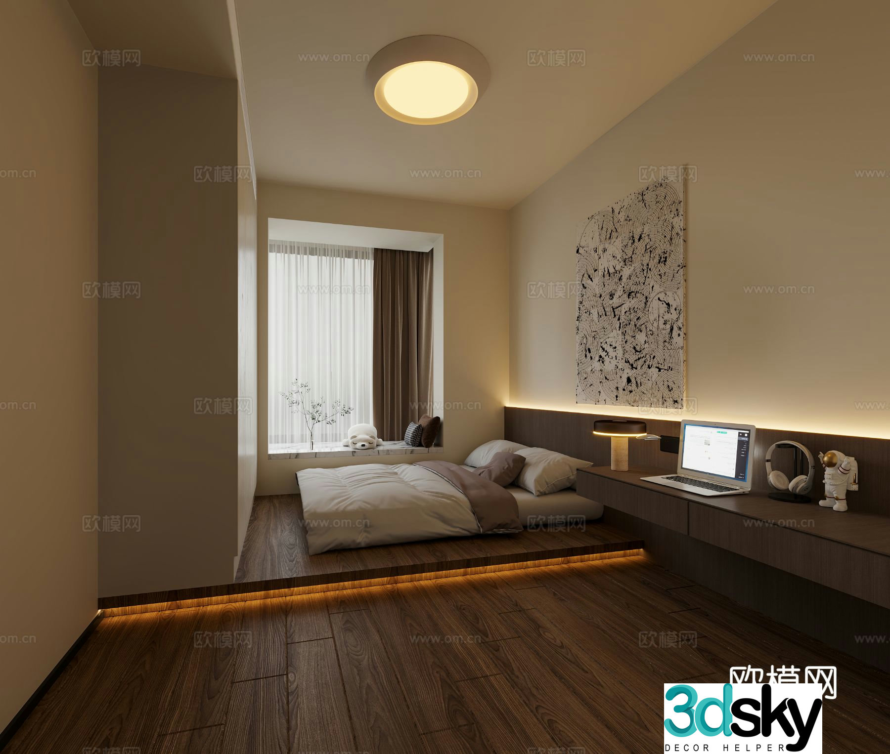 Wabi Sabi bedroom second bedroom 3d model