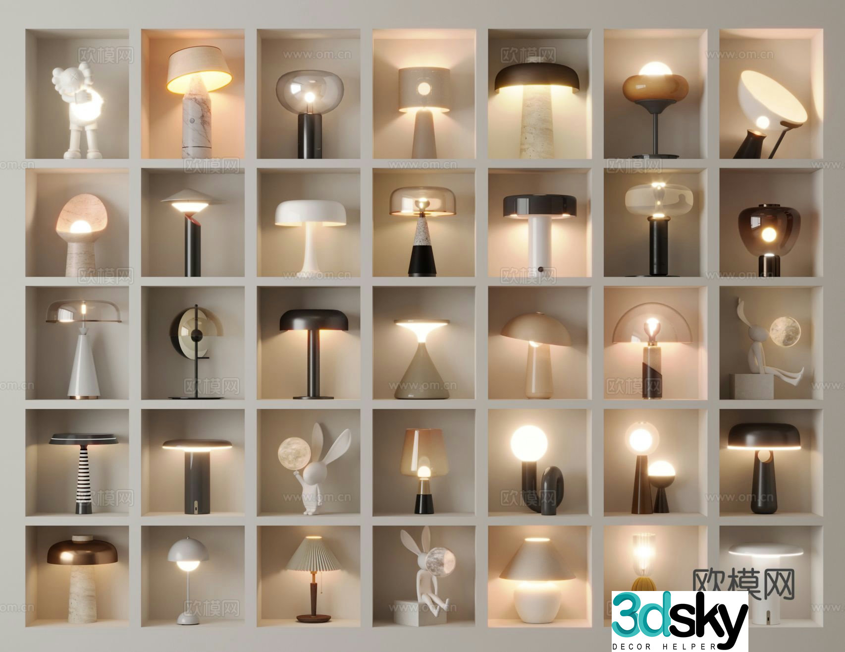 Creative desk lamp artistic desk lamp 3d model