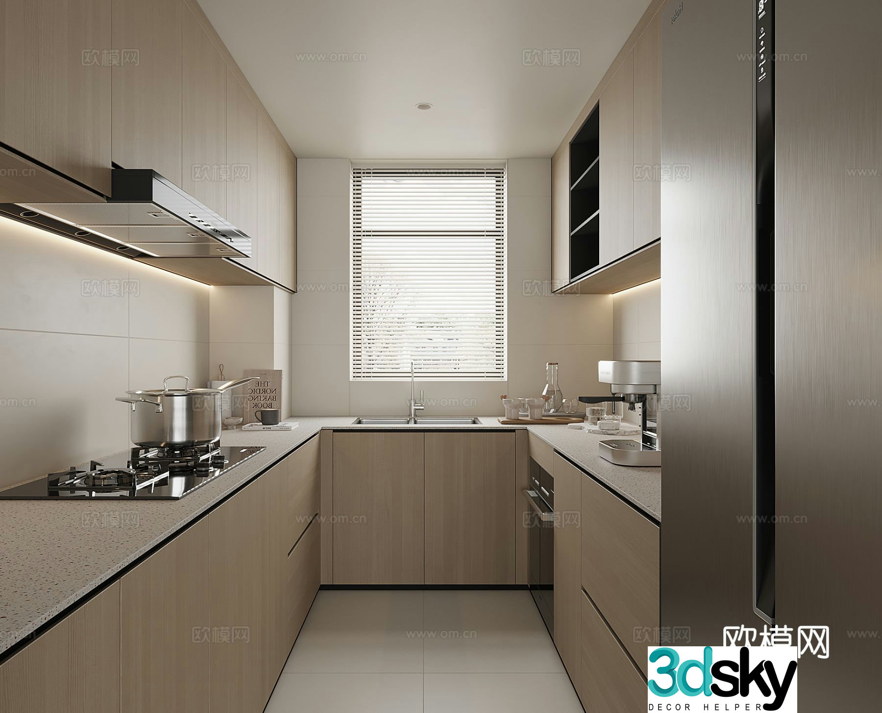 modern kitchen cabinet 3d model