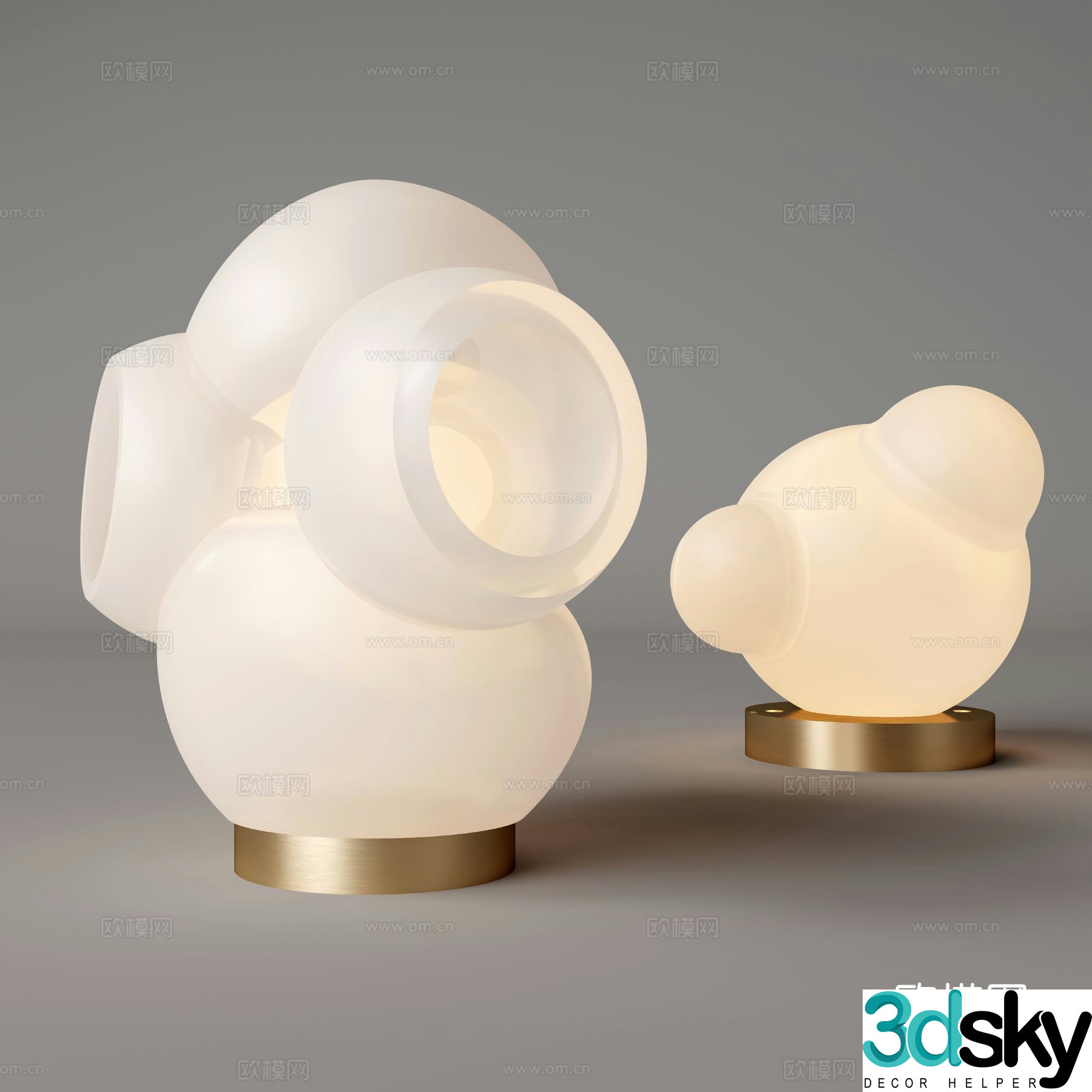 Cream style table lamp art table lamp 3d model