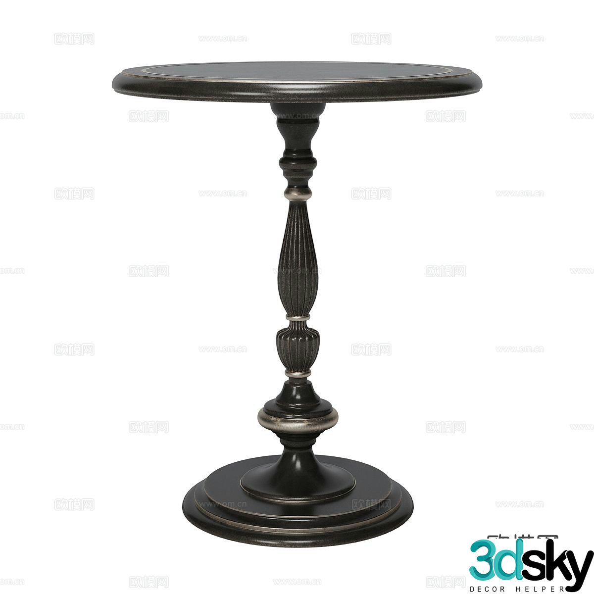 French corner table side table round table table table 3D model