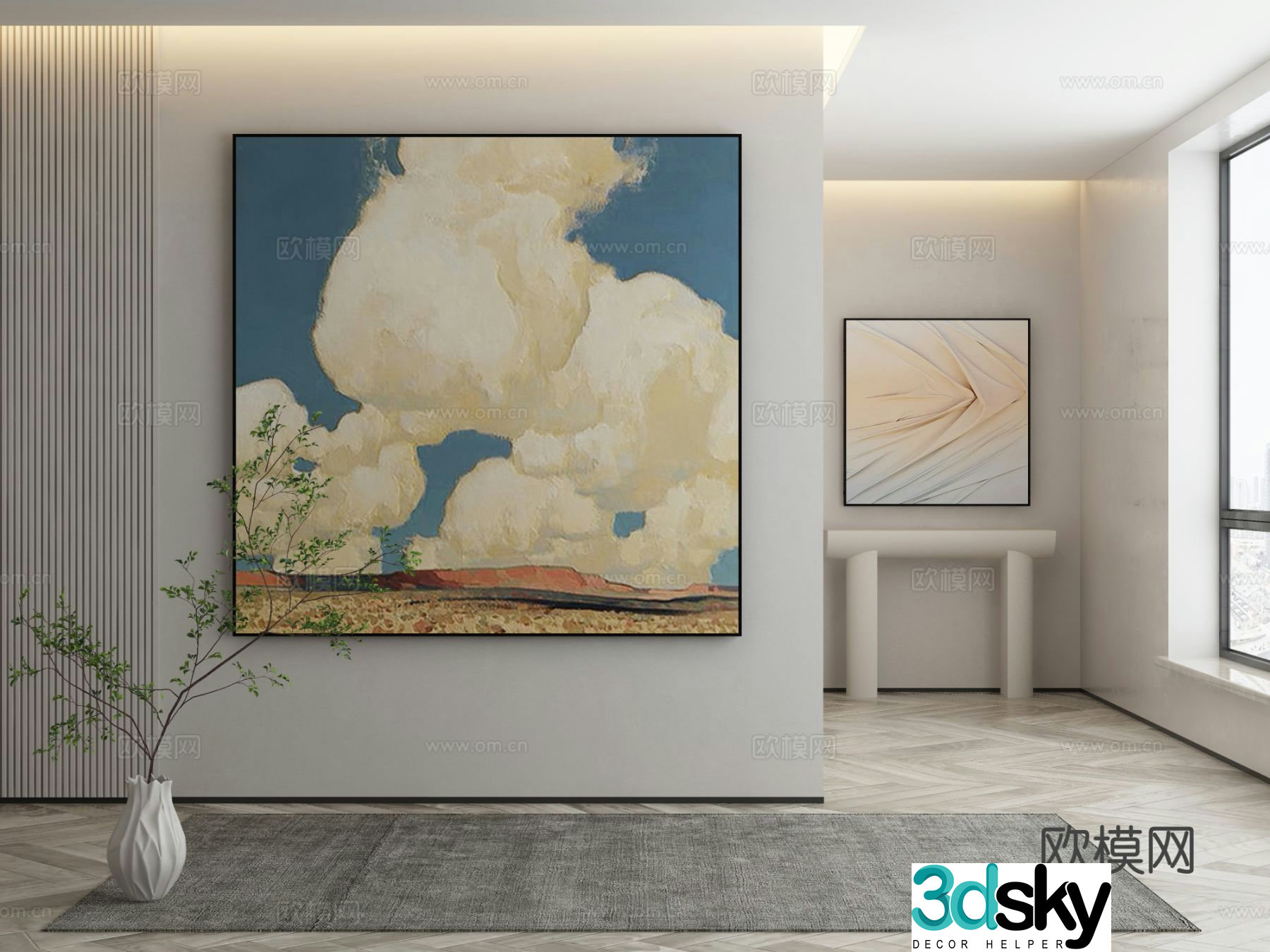 Modern cartoon painting decorative painting 3d model