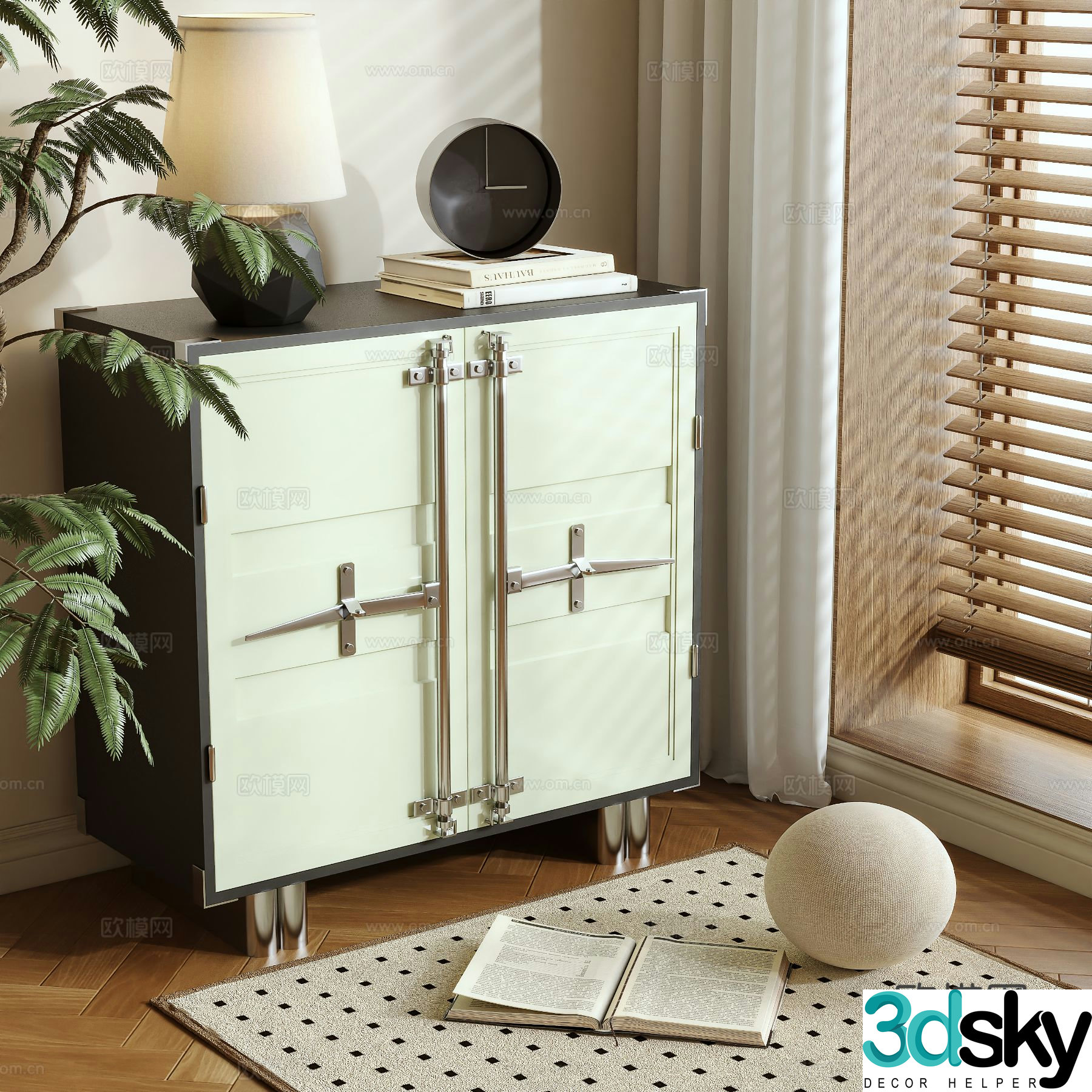 Medieval style entrance cabinet 3D model