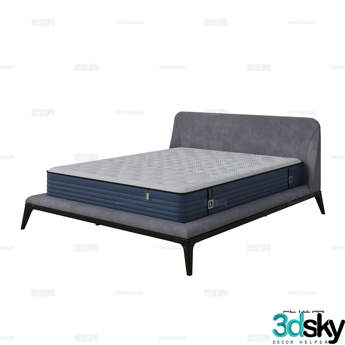 Nordic double bed 3d model