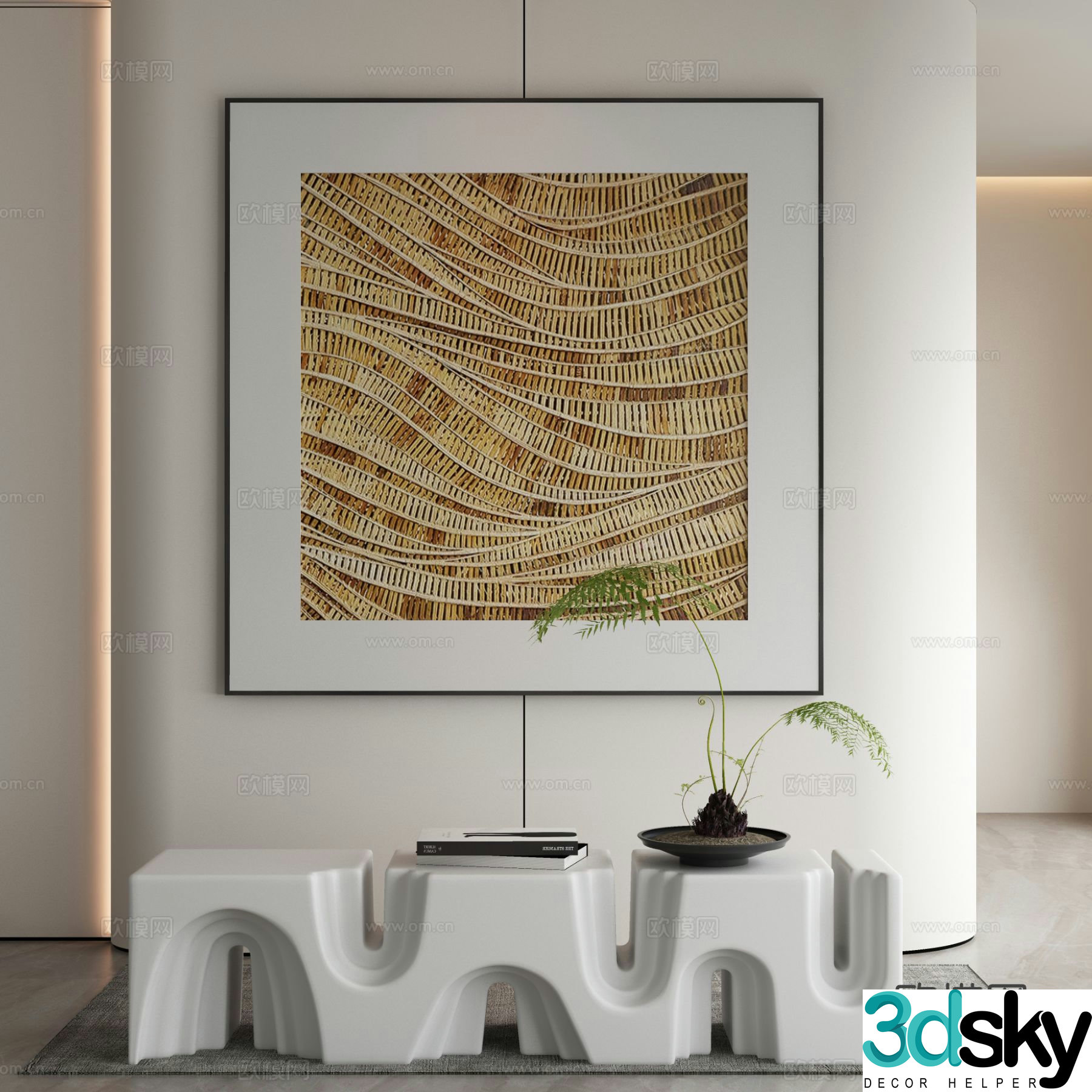 Modern decorative painting abstract hanging painting 3d model
