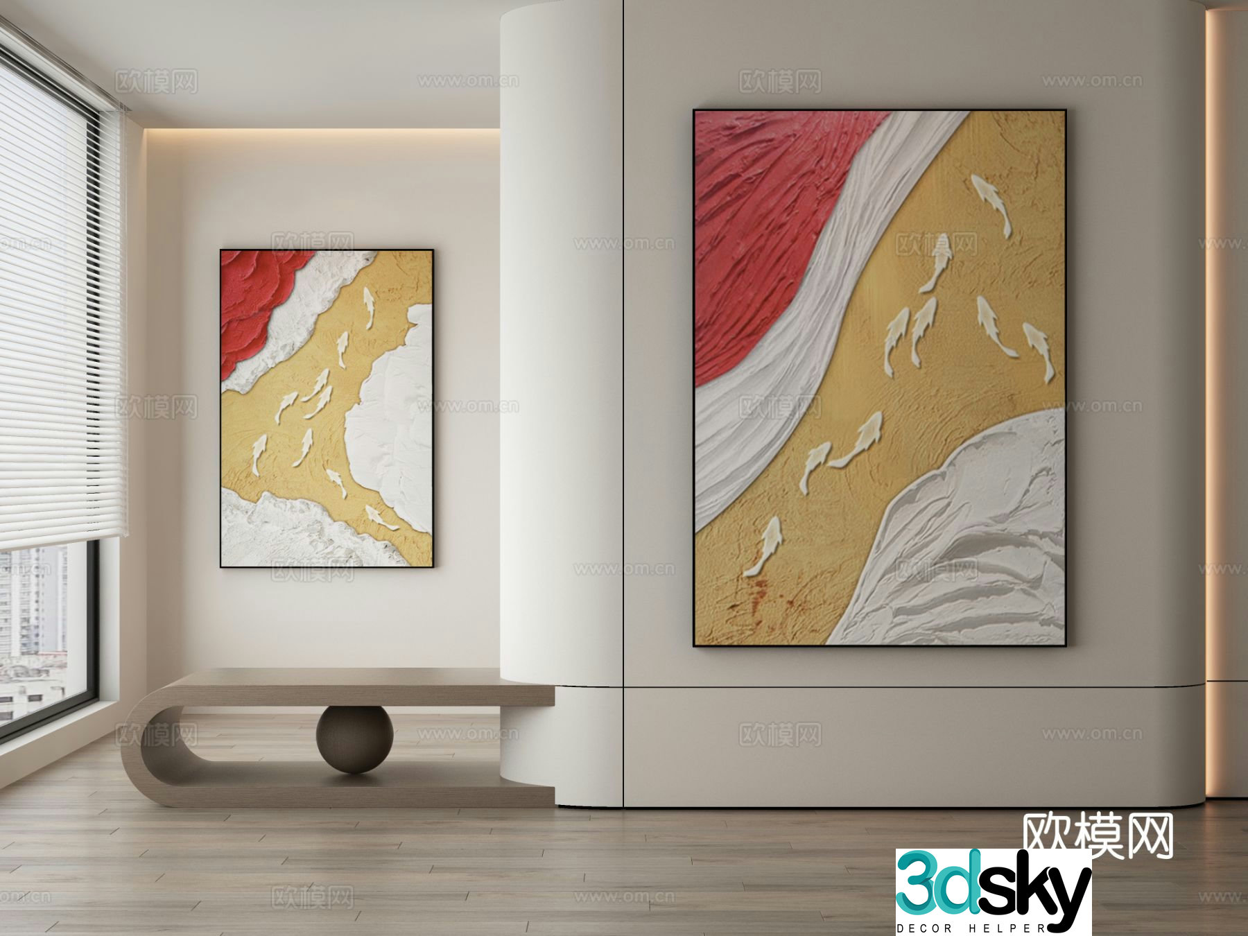 Decorative painting texture painting hanging painting 3d model