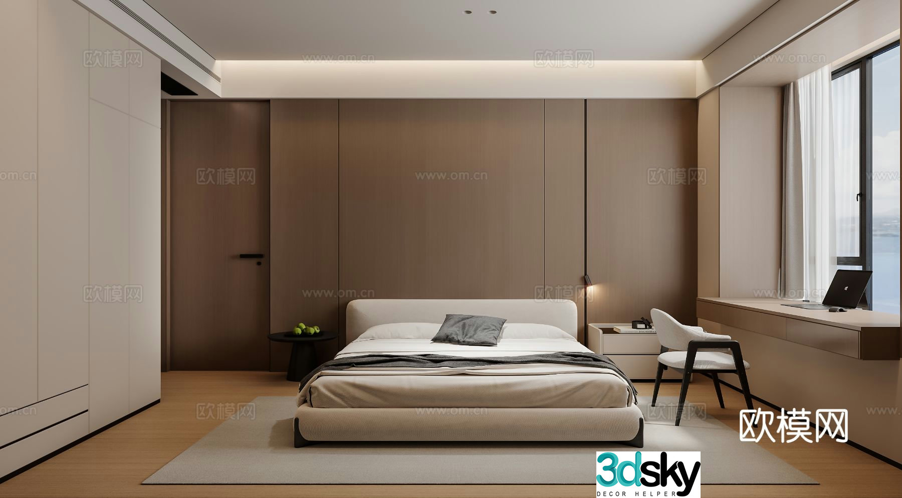 Modern bedroom second bedroom 3d model