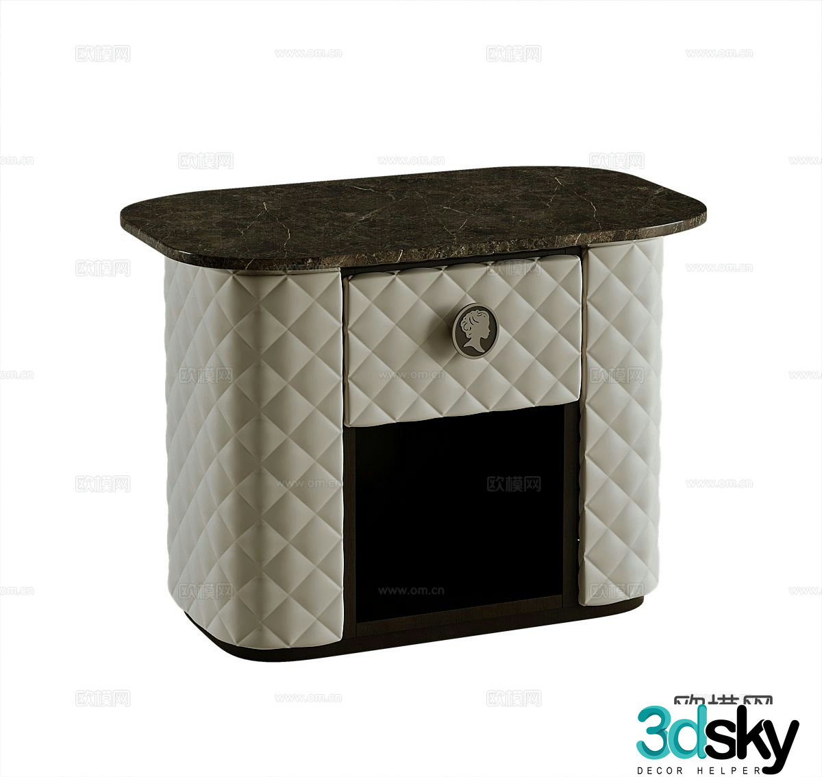 Simple European bedside table 3d model