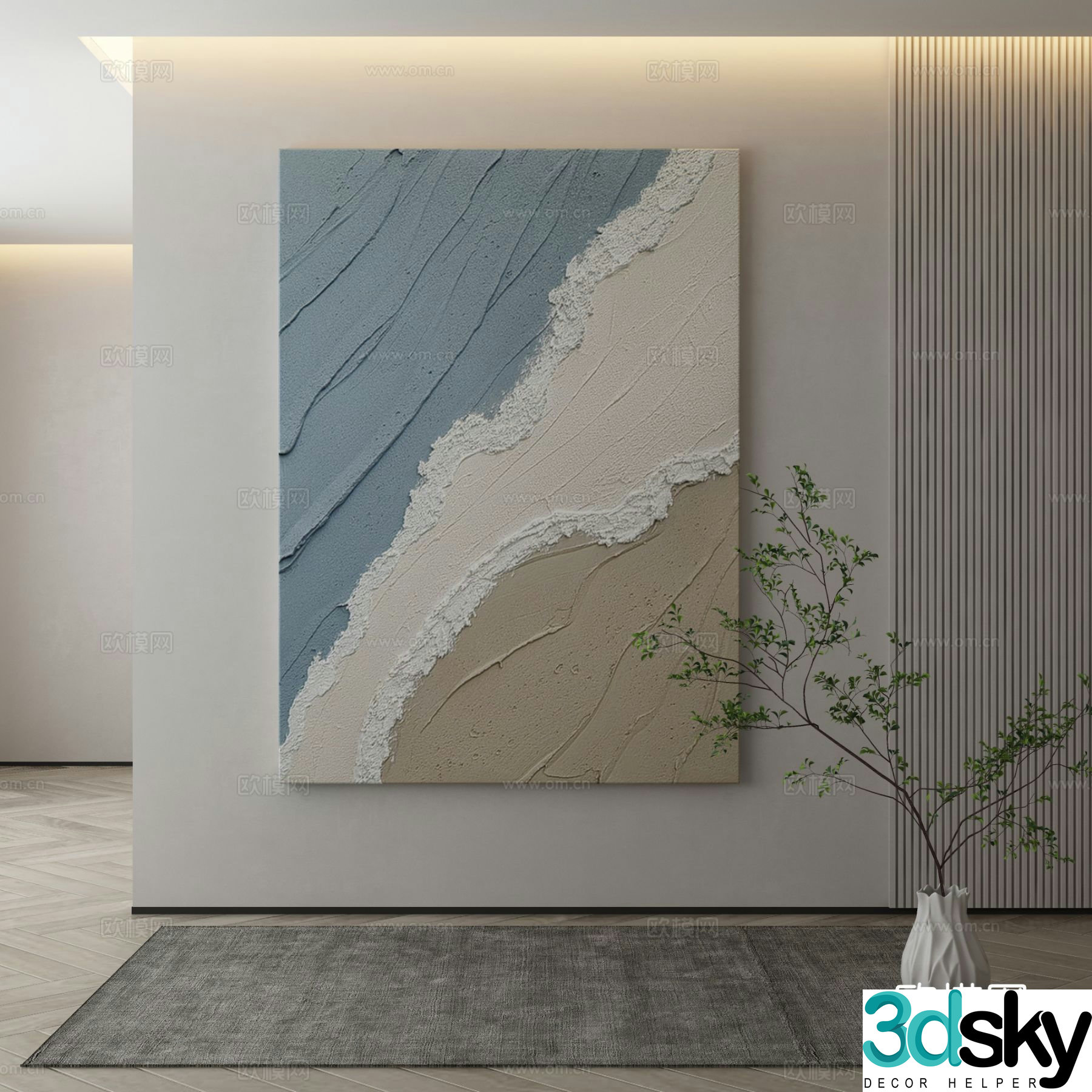 Decorative painting texture painting hanging painting 3d model
