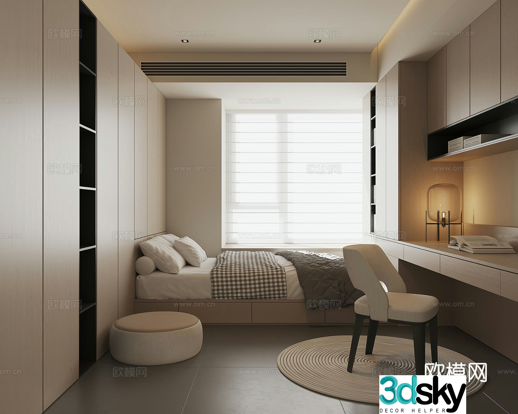 3d model of tatami bedroom and second bedroom