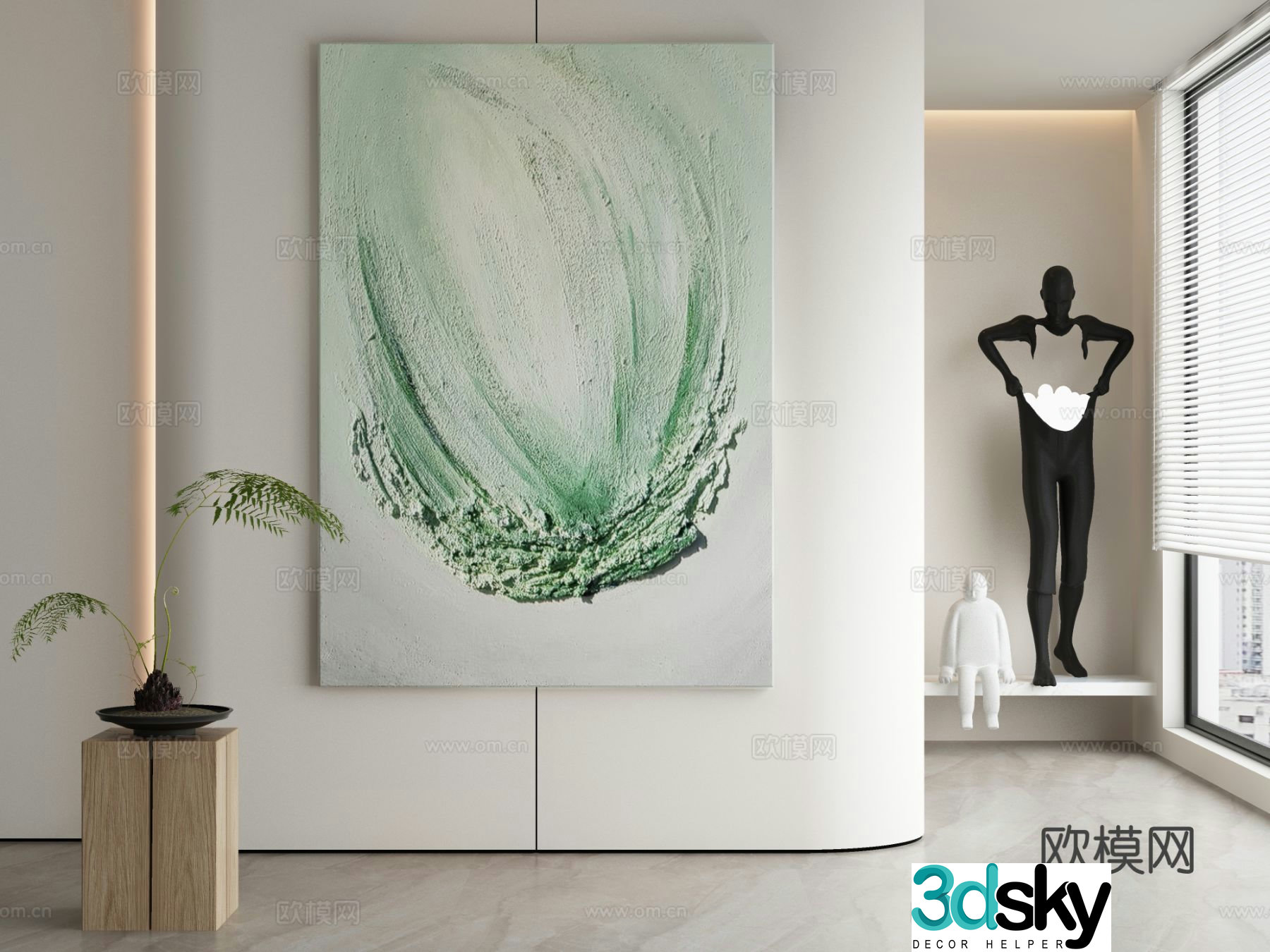 Modern decorative painting texture painting 3d model