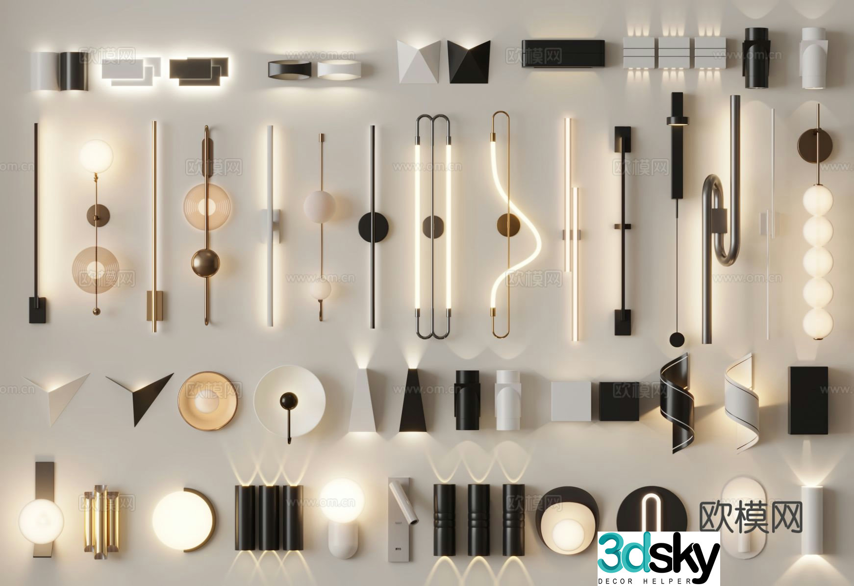 Creative wall lamp artistic wall lamp 3d model