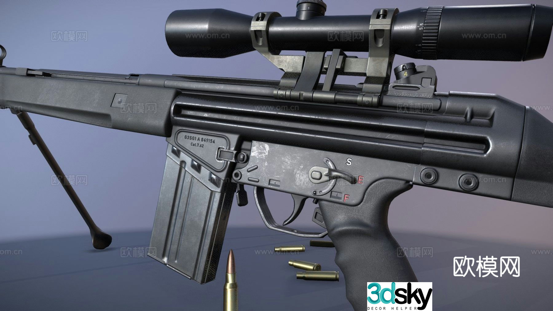 G3SG-1 sniper rifle 3d model