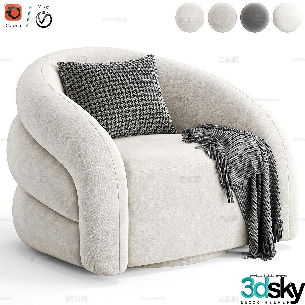 Single sofa 3d model
