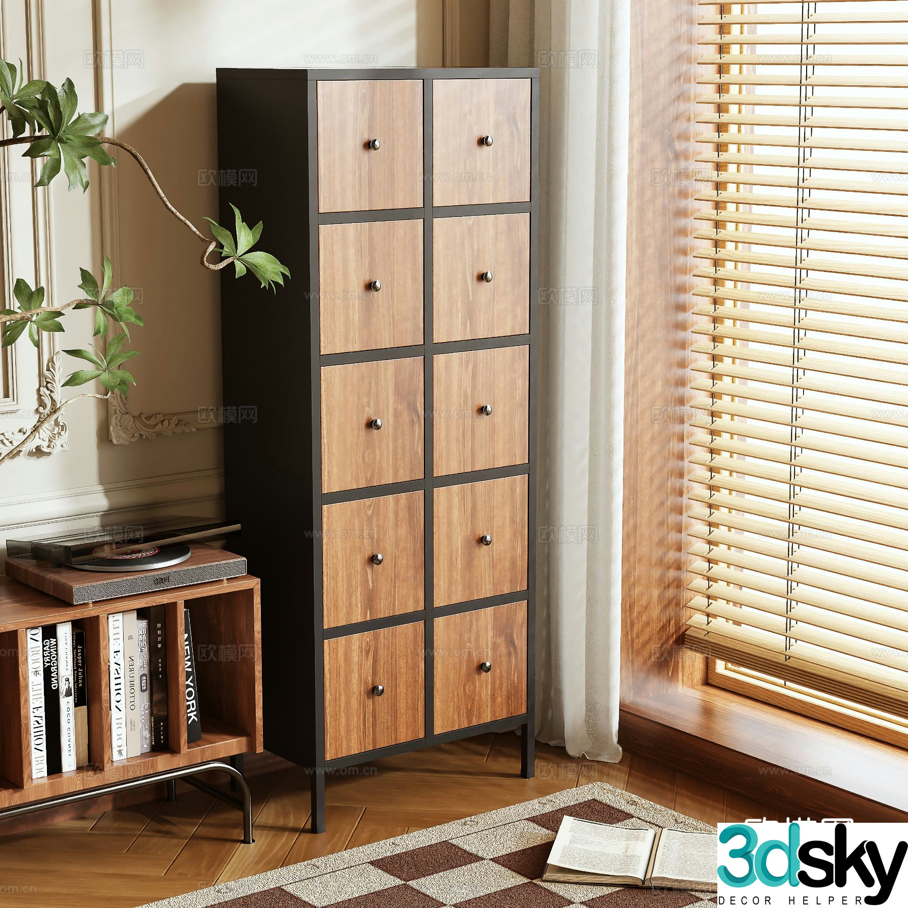 Medieval style chest of drawers 3D model