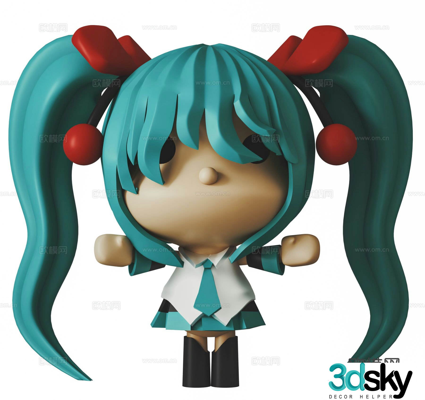 Hatsune Miku trendy toy doll sculpture cartoon ornament 3d model