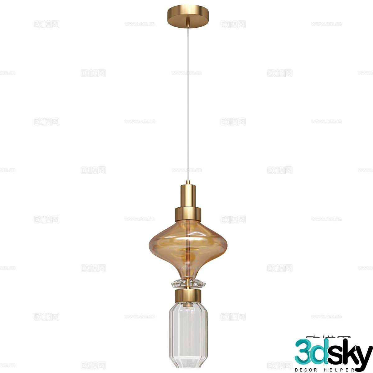 Light luxury chandelier restaurant chandelier 3d model