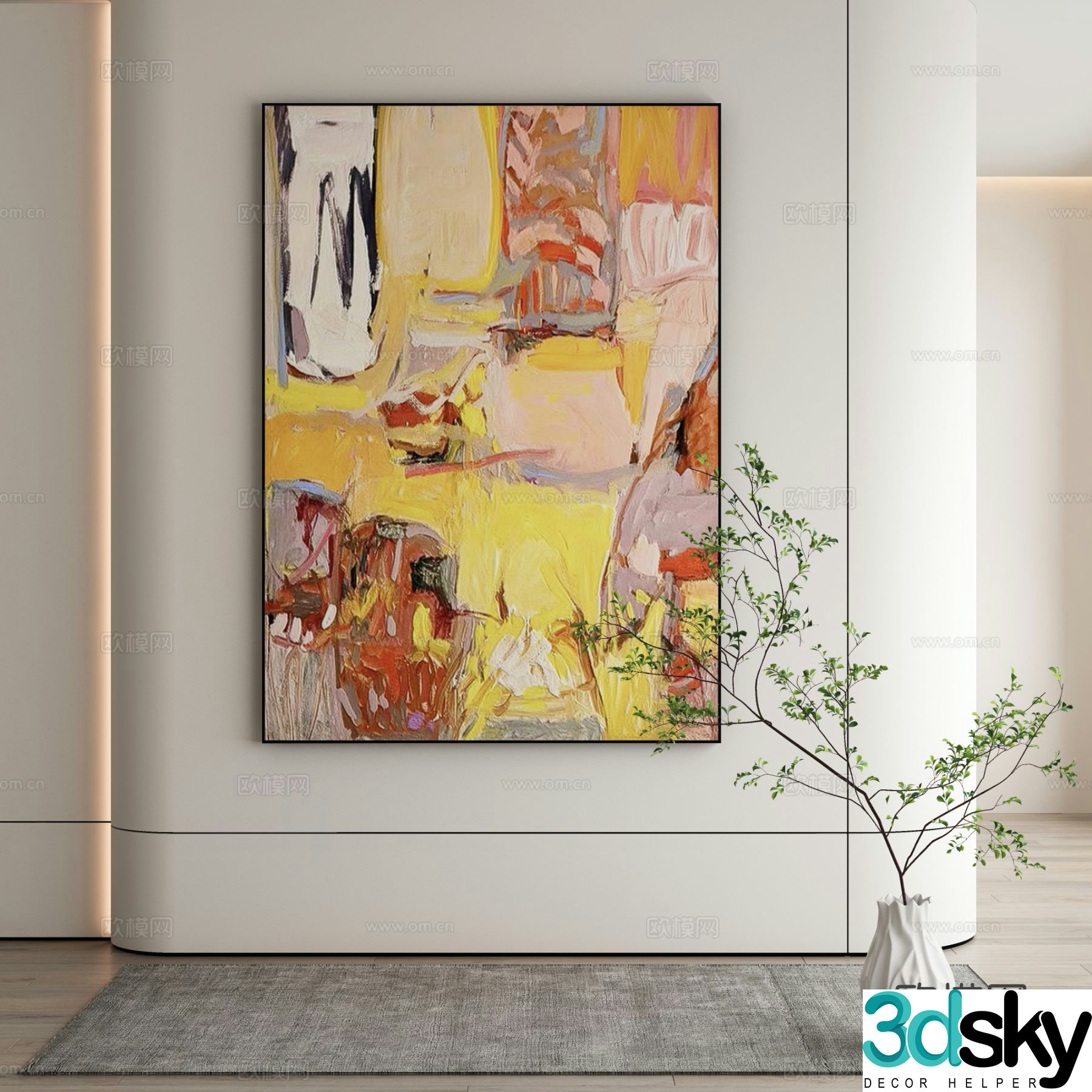 Decorative painting oil painting hanging painting 3d model