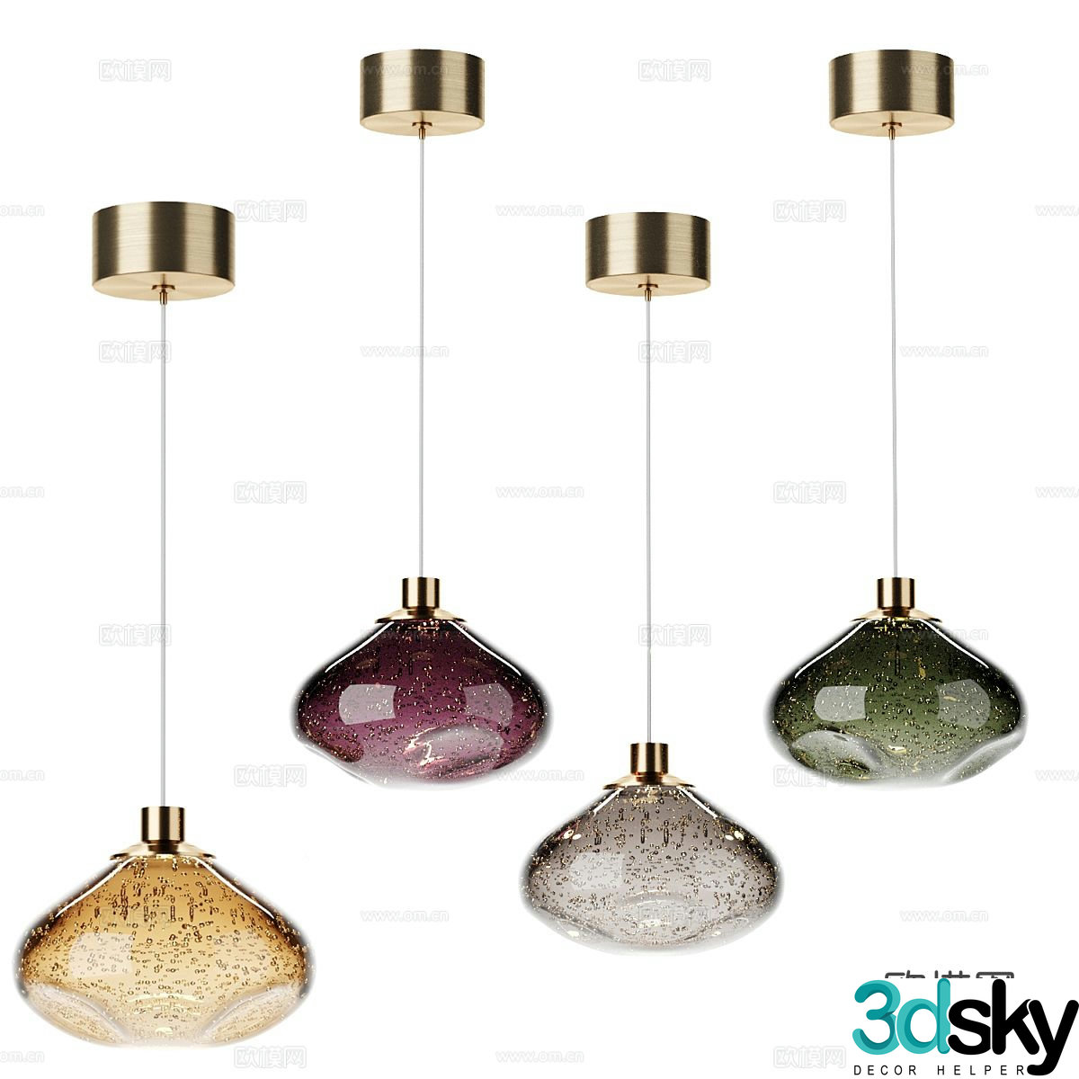 Light luxury small chandelier glass small chandelier 3d model