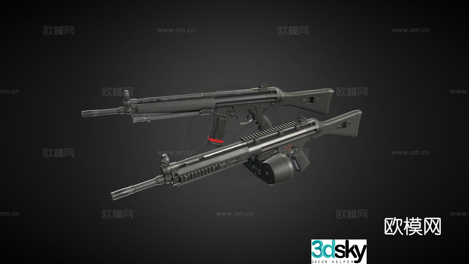 submachine gun 3d model