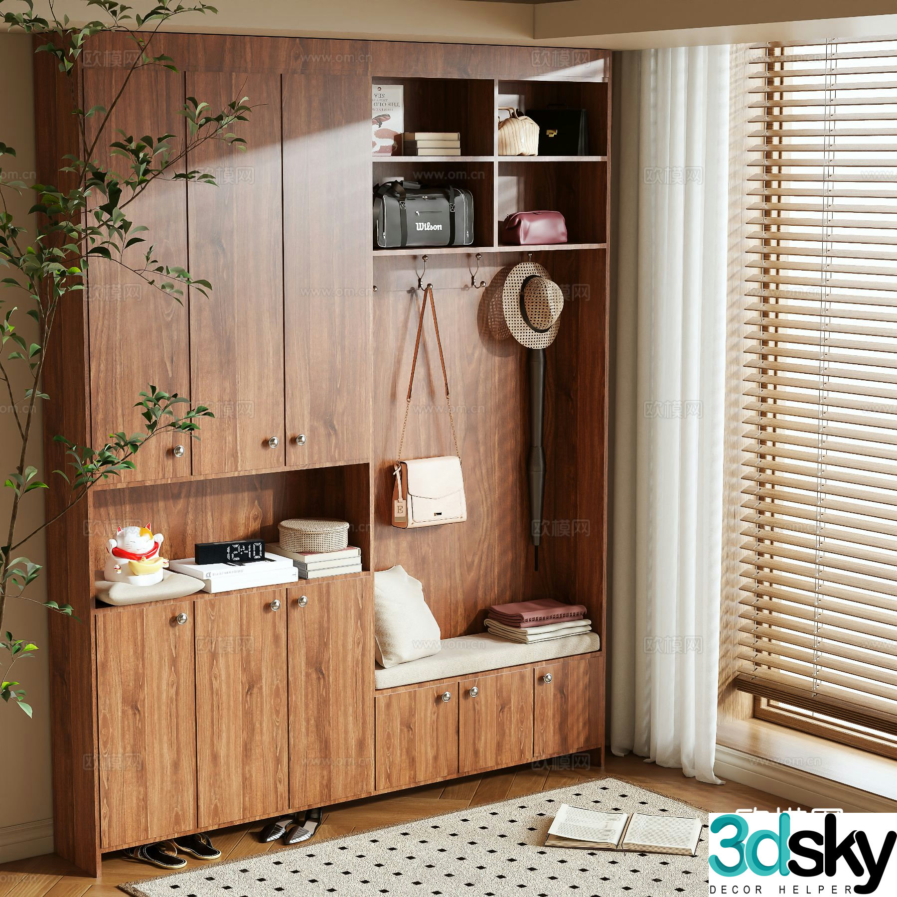 Medieval style shoe cabinet 3D model